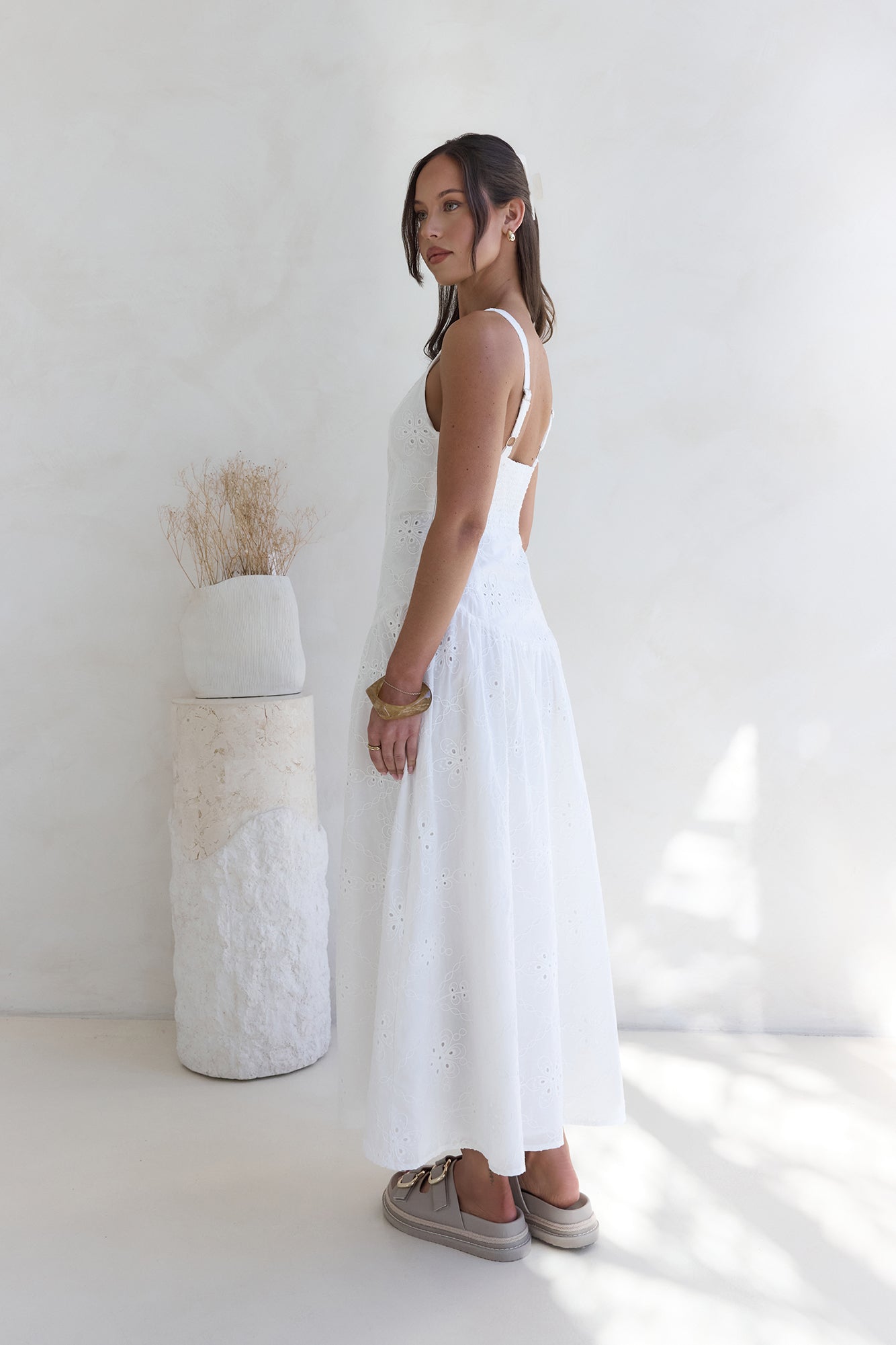 Jasmine Jewel Embroidered Maxi Dress White-Roy Dress