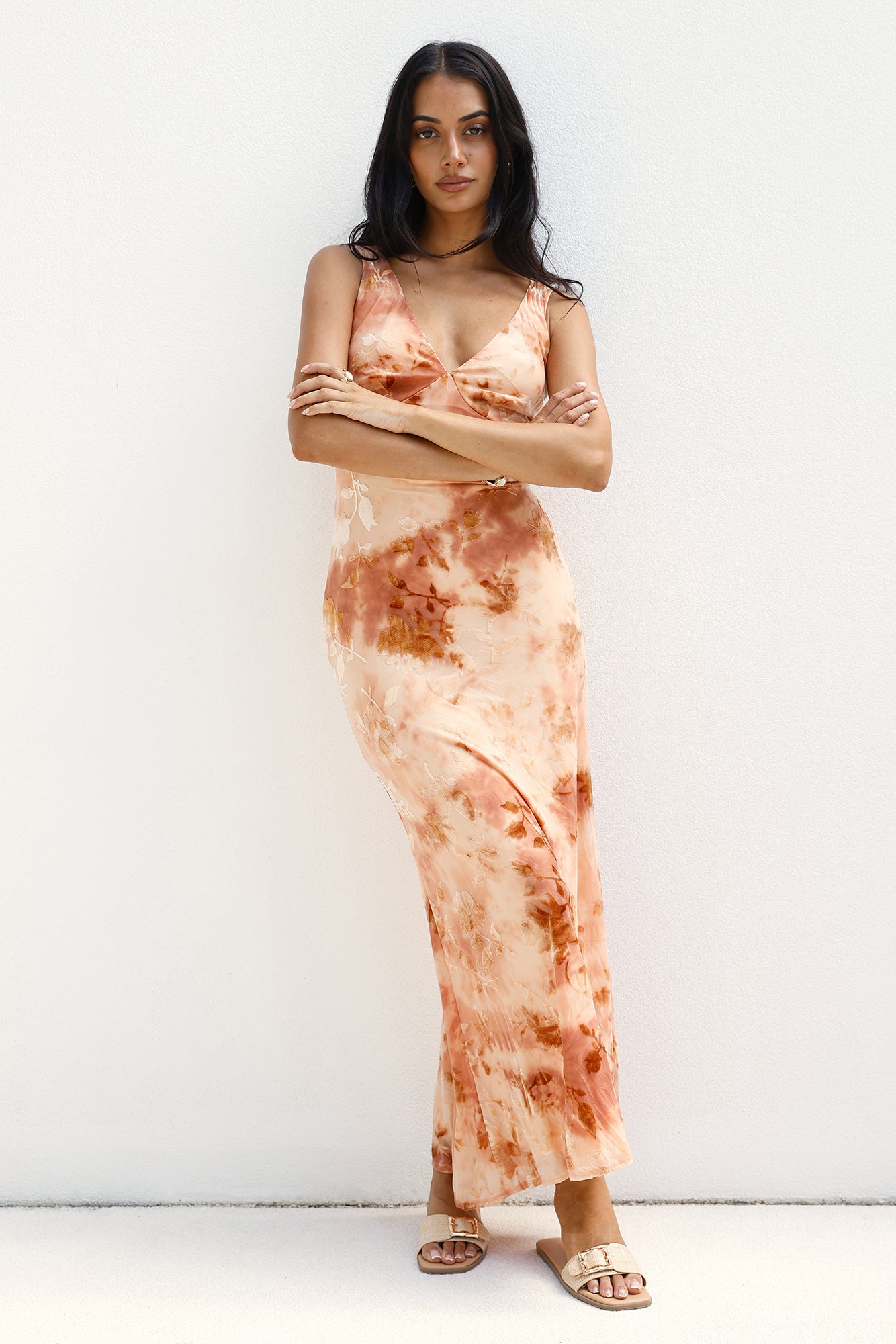 Seafoam Dreams Maxi Dress Orange-Roy Dress