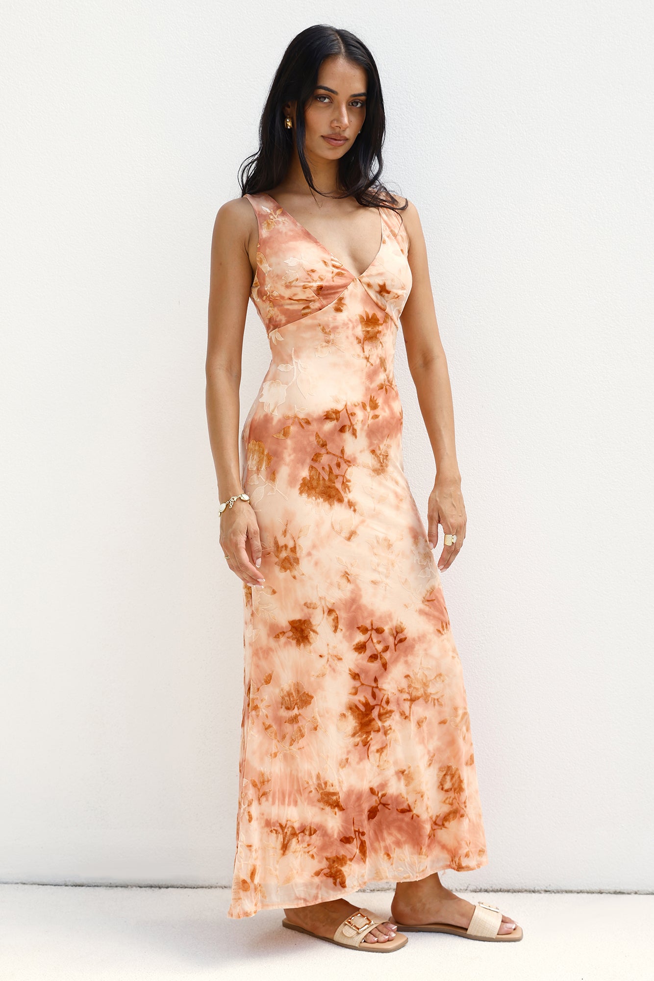 Seafoam Dreams Maxi Dress Orange-Roy Dress