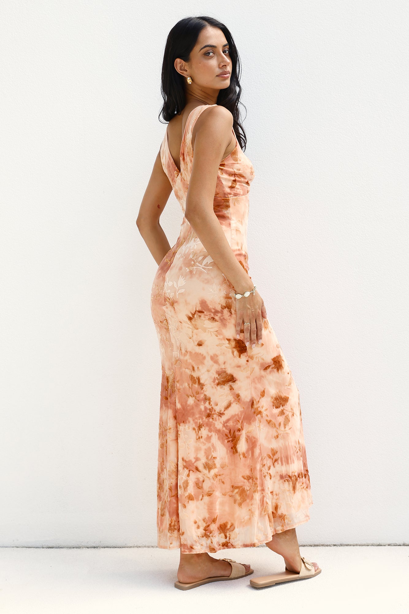 Seafoam Dreams Maxi Dress Orange-Roy Dress