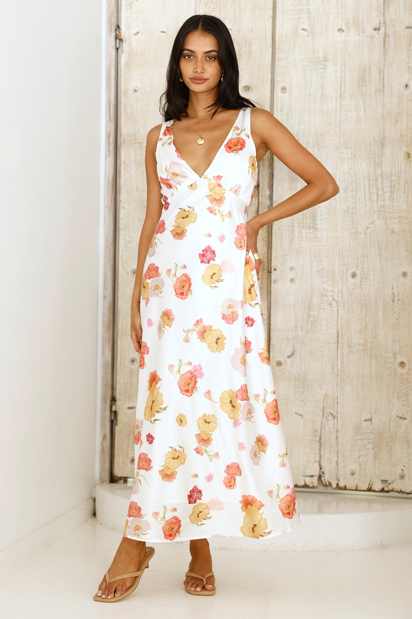 Apricot Dream Maxi Dress Floral-Roy Dress