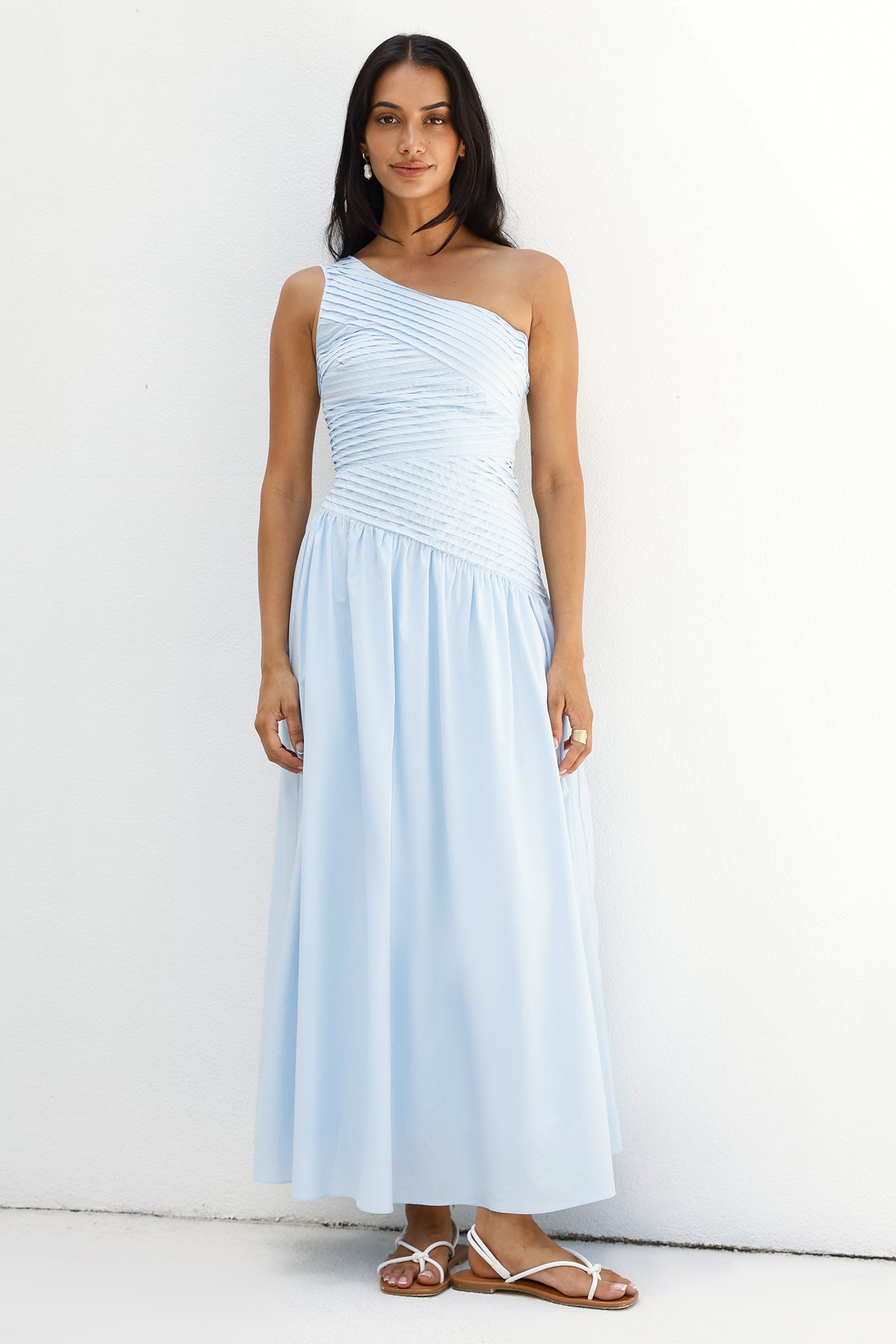 Lexi Love One Shoulder Maxi Dress Blue-Roy Dress