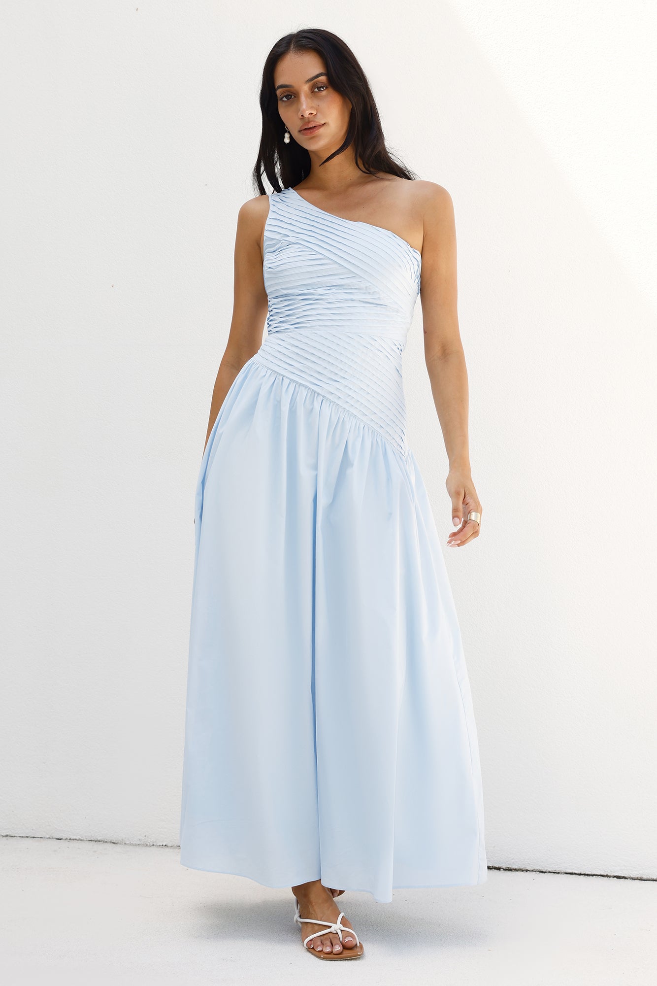 Lexi Love One Shoulder Maxi Dress Blue-Roy Dress