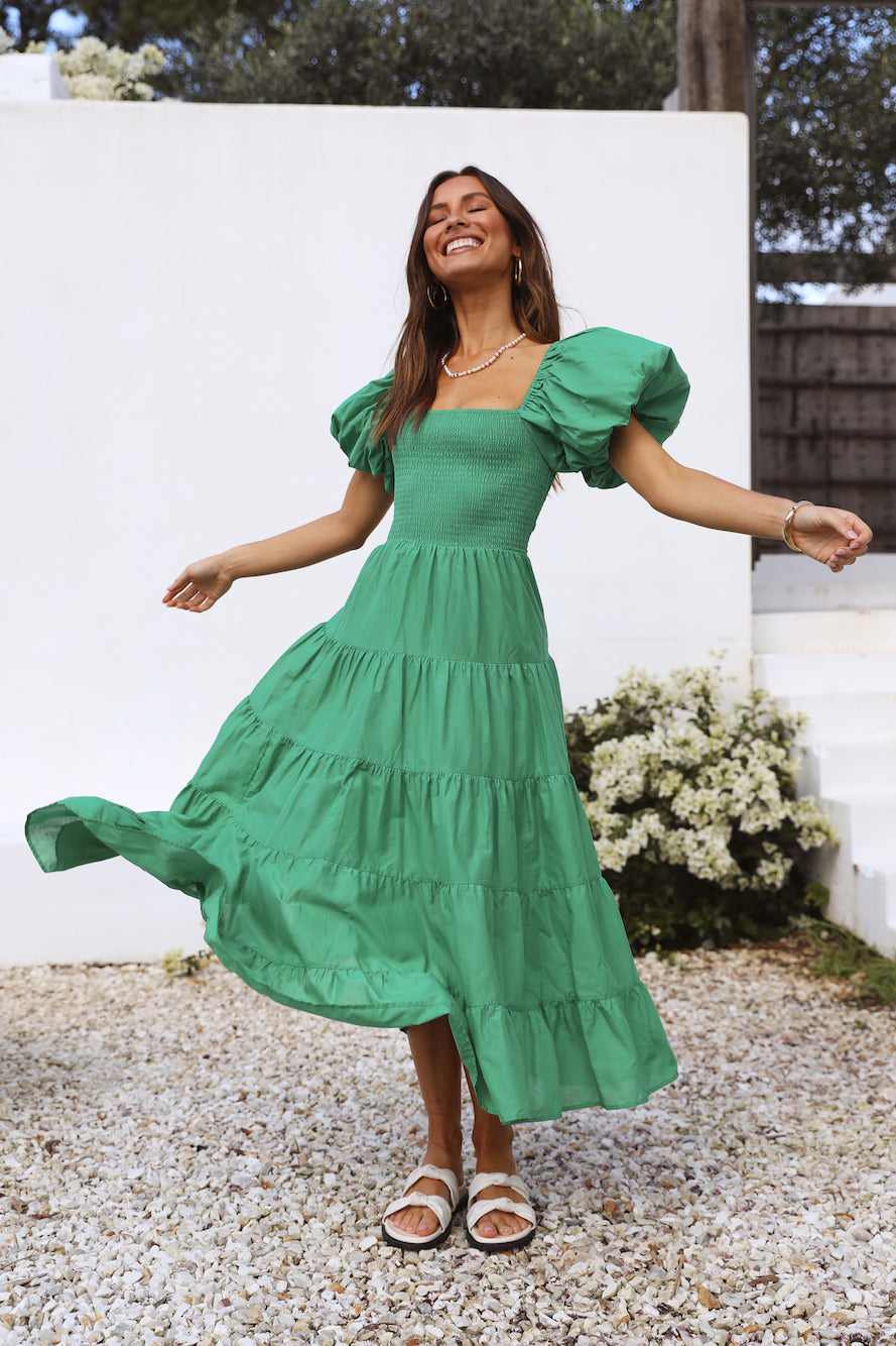 Adela Maxi Dress Green-Roy Dress