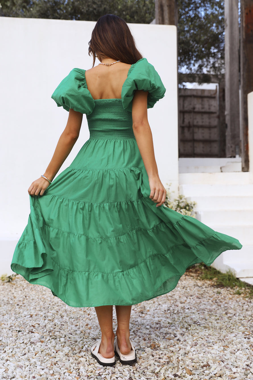 Adela Maxi Dress Green-Roy Dress