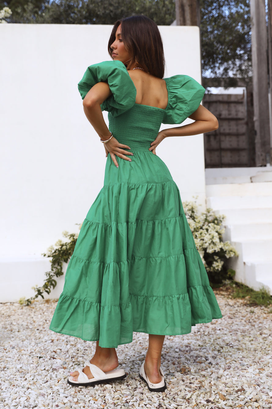 Adela Maxi Dress Green-Roy Dress