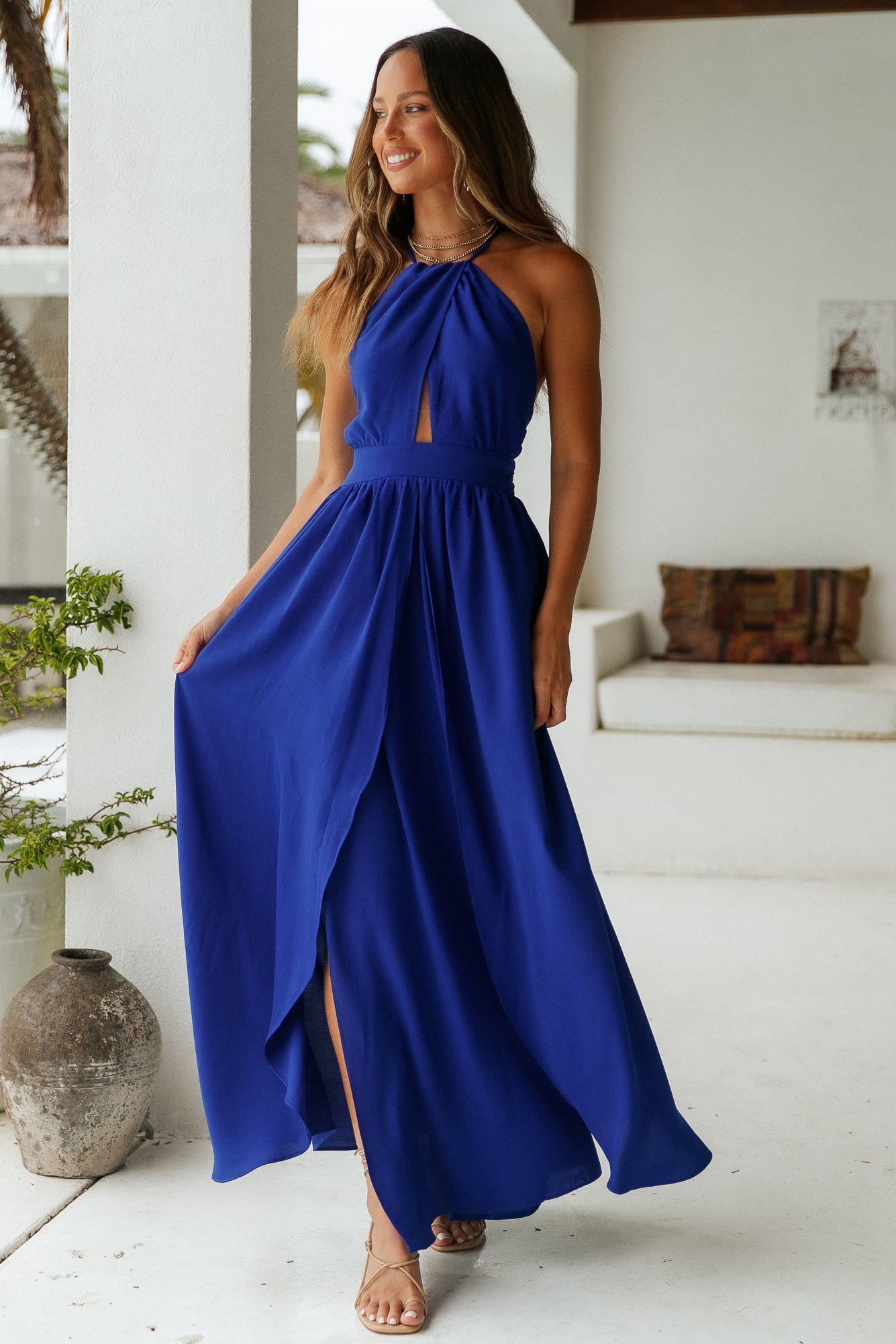 Avenda Maxi Dress Royal Blue-Roy Dress
