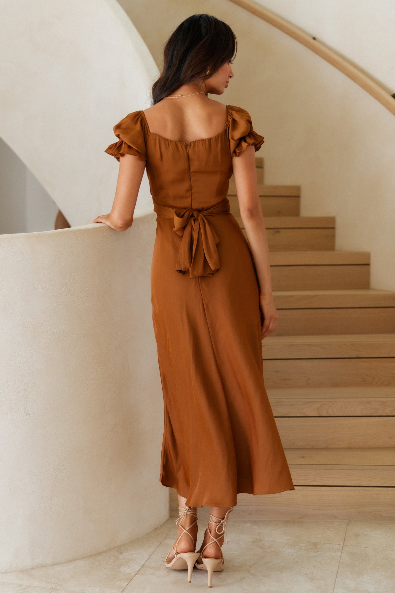 Sumatra Midi Dress Brown-Roy Dress