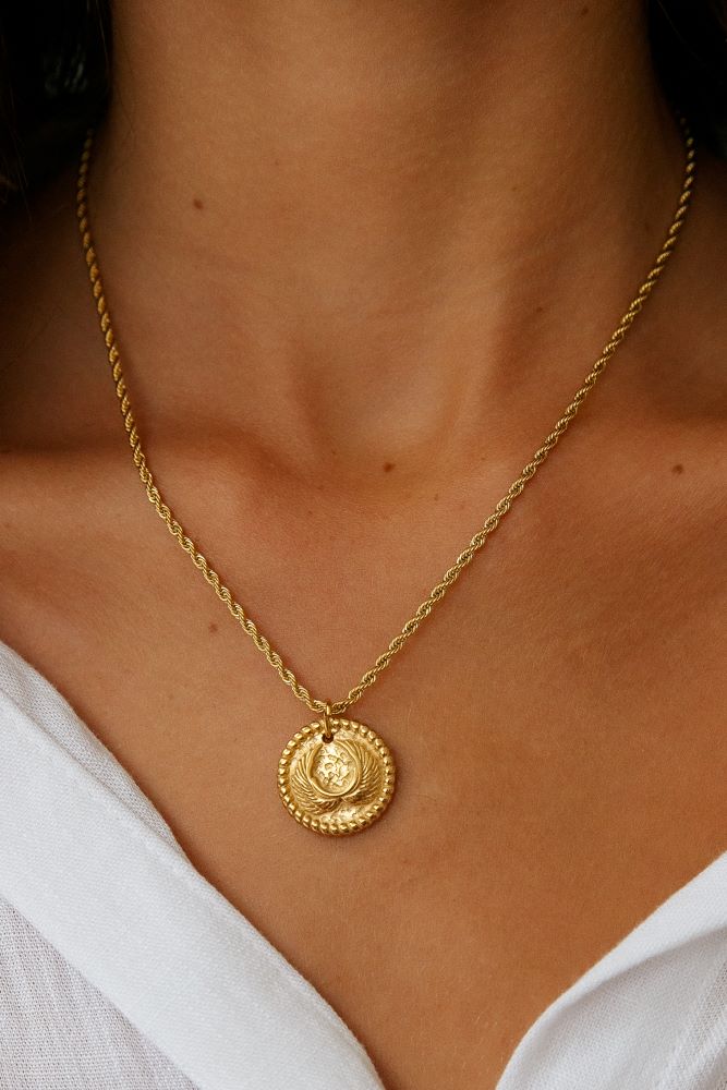 18k Gold Plated In Time Necklace Gold-Roy Dress
