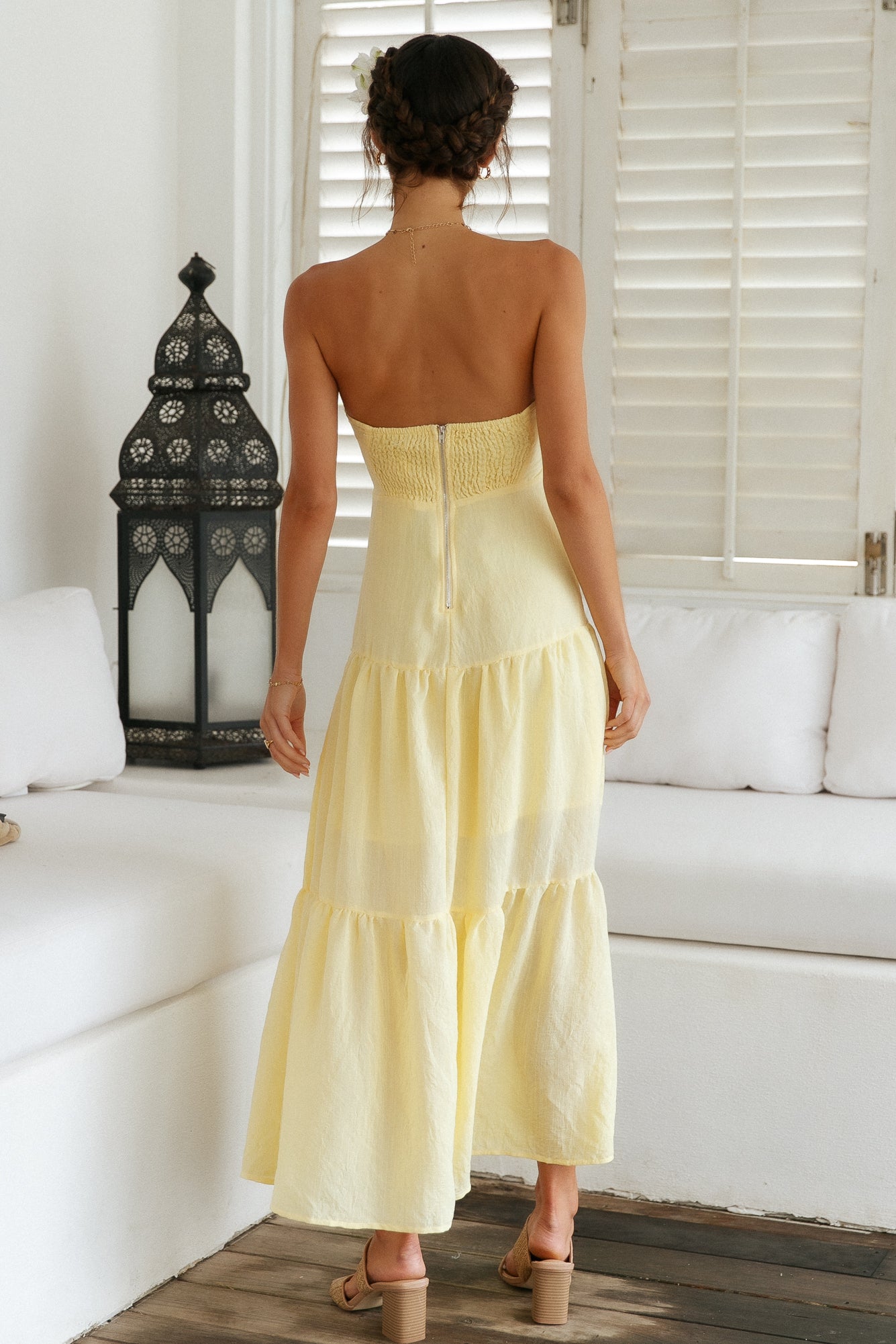 Free Falling Maxi Dress Yellow-Roy Dress