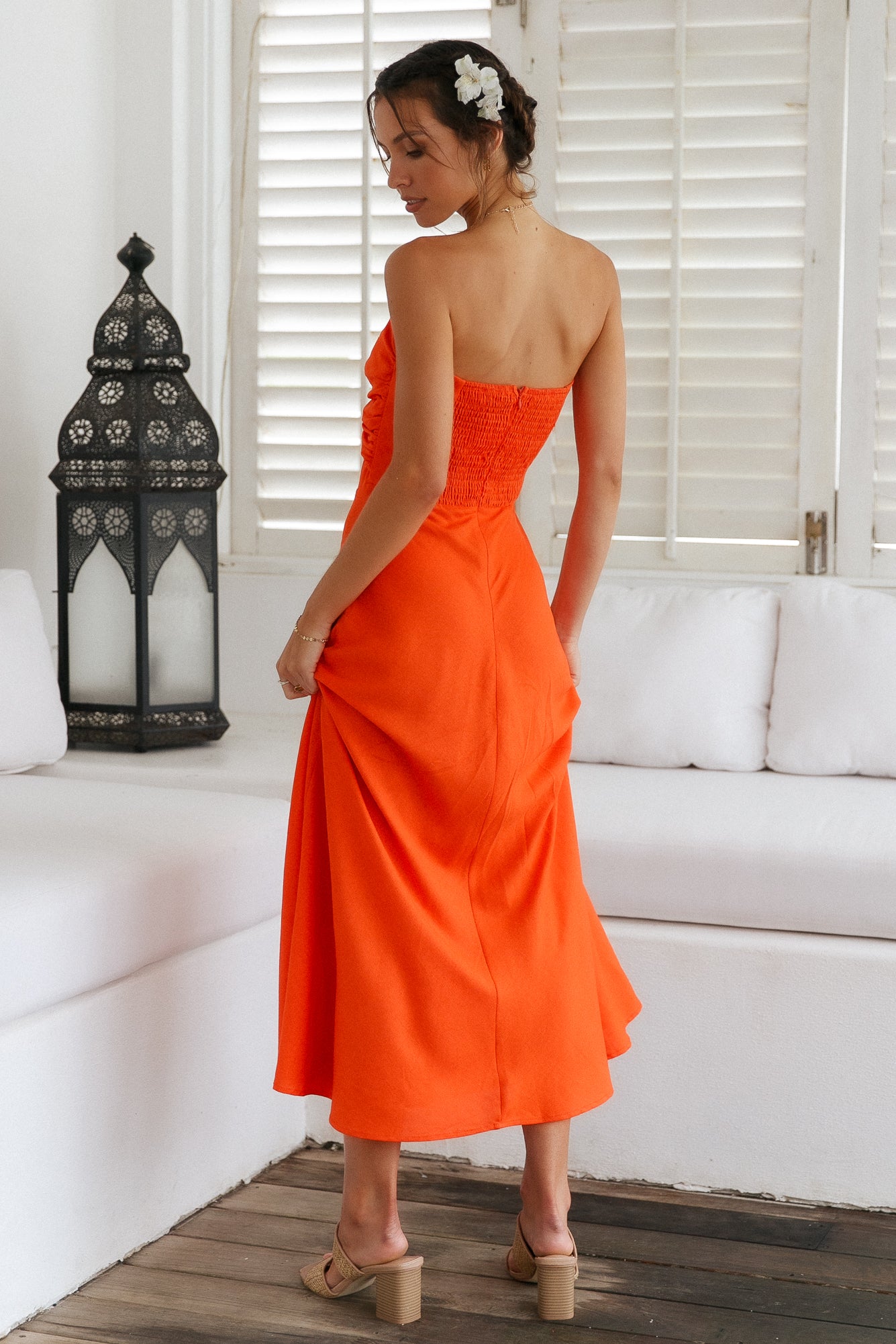 Glowing And Going Maxi Dress Orange-Roy Dress