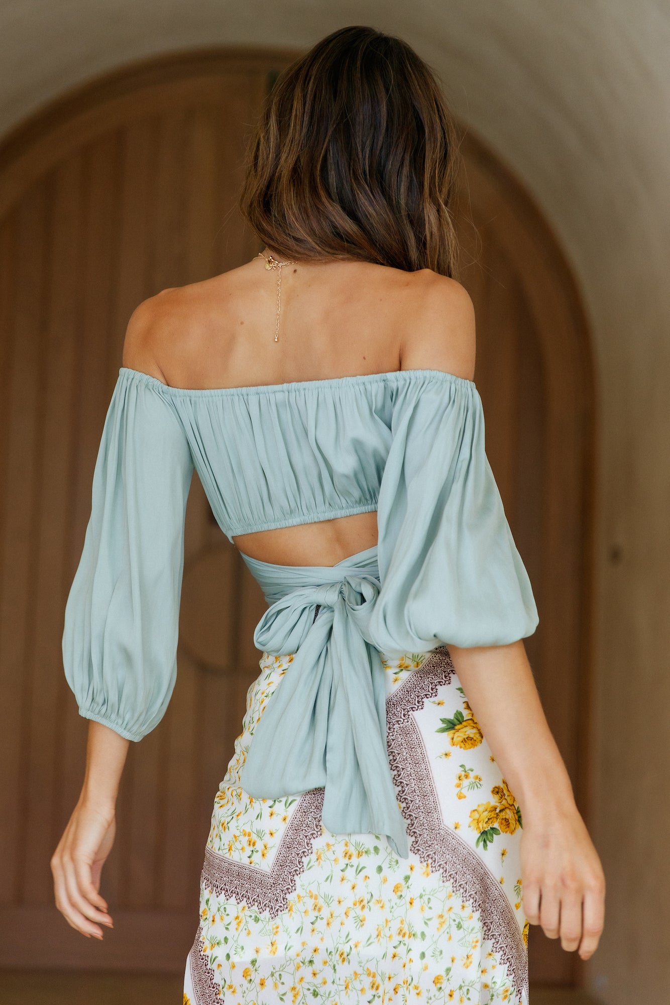 Under The Same Sky Crop Top Pistachio-Roy Dress