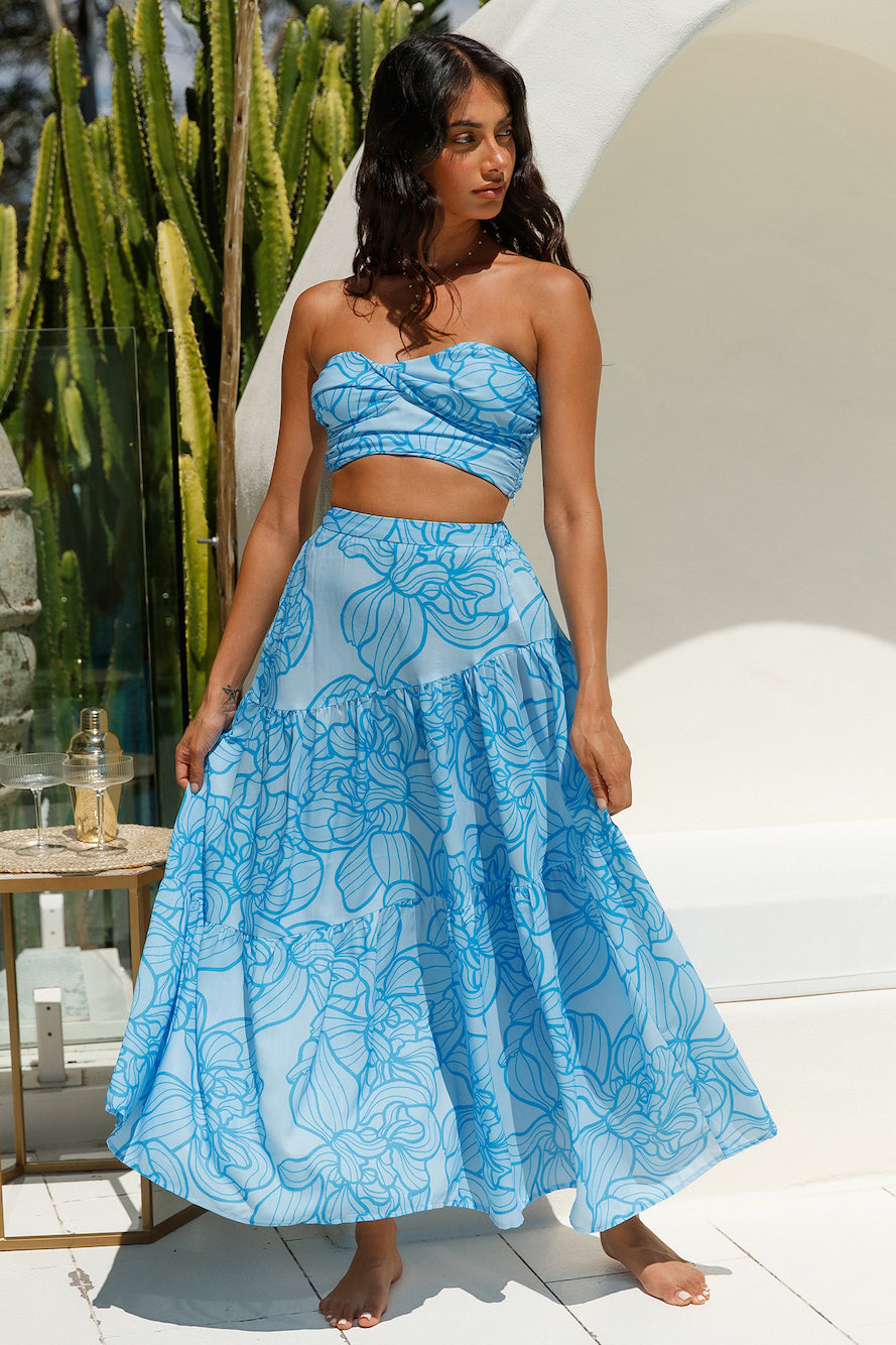Horizon Waves Crop Top Blue-Roy Dress