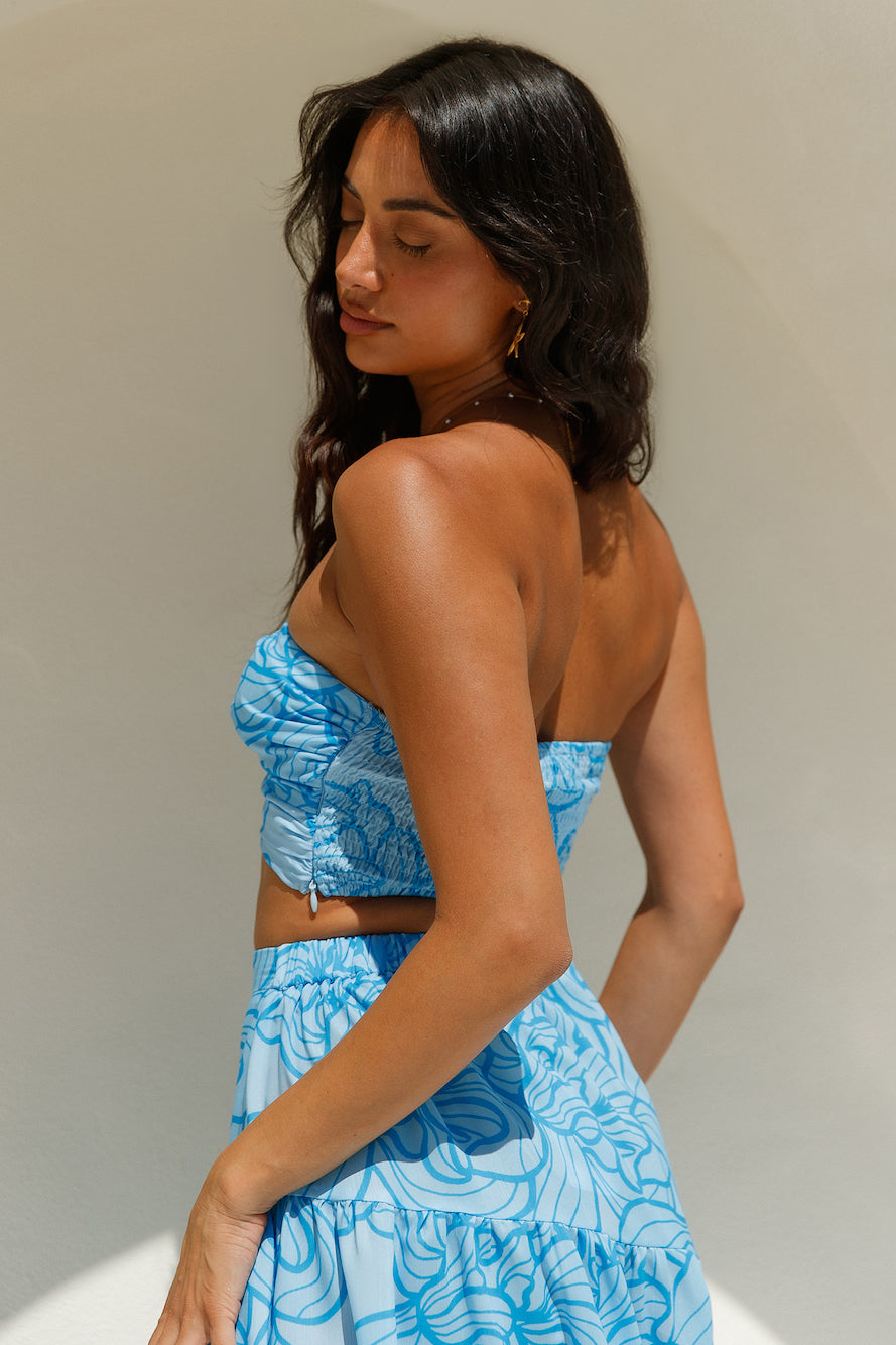Horizon Waves Crop Top Blue-Roy Dress