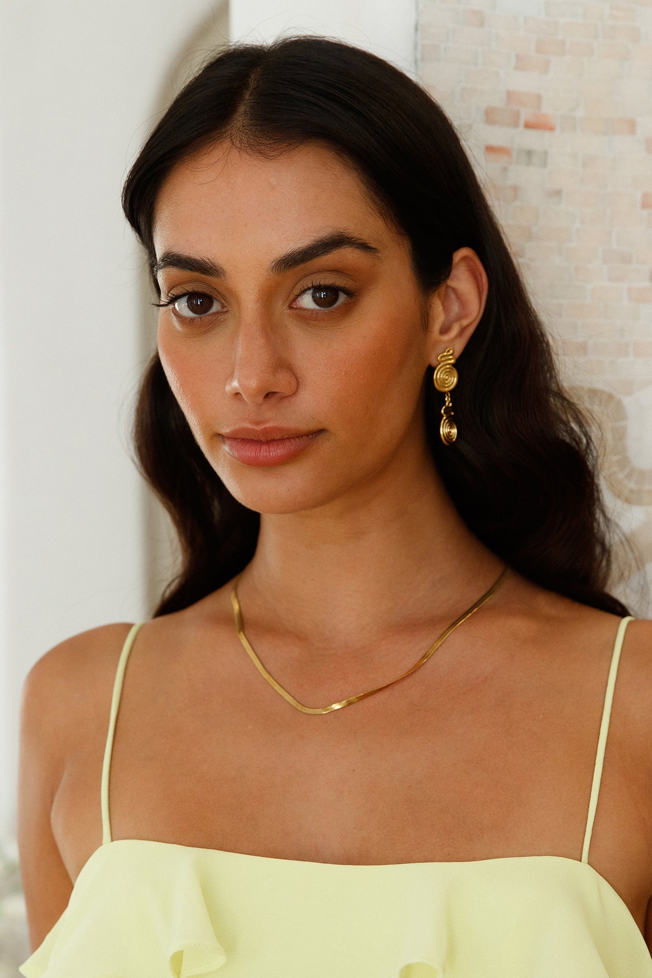 18k Gold Plated Sleek Snake Necklace Gold-Roy Dress