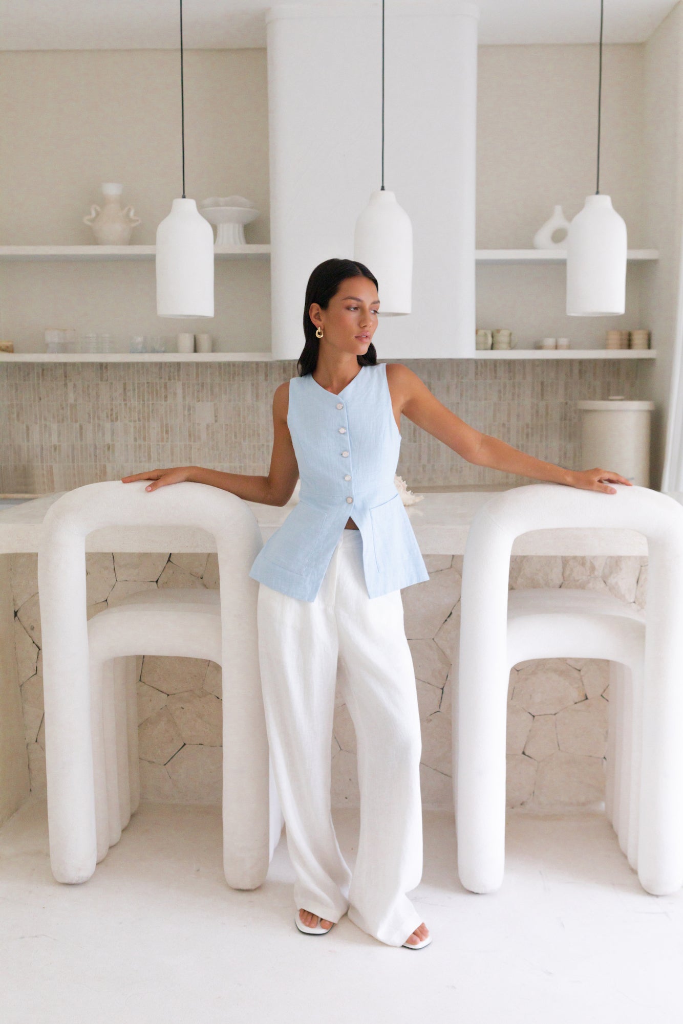 Ocean Eyes Vest Top Blue-Roy Dress