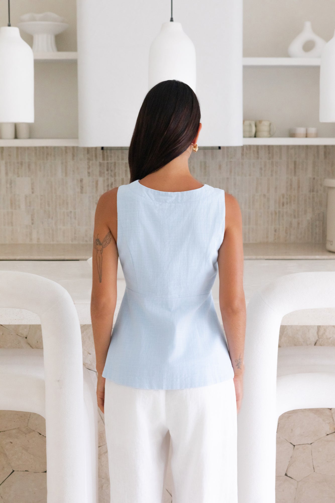 Ocean Eyes Vest Top Blue-Roy Dress