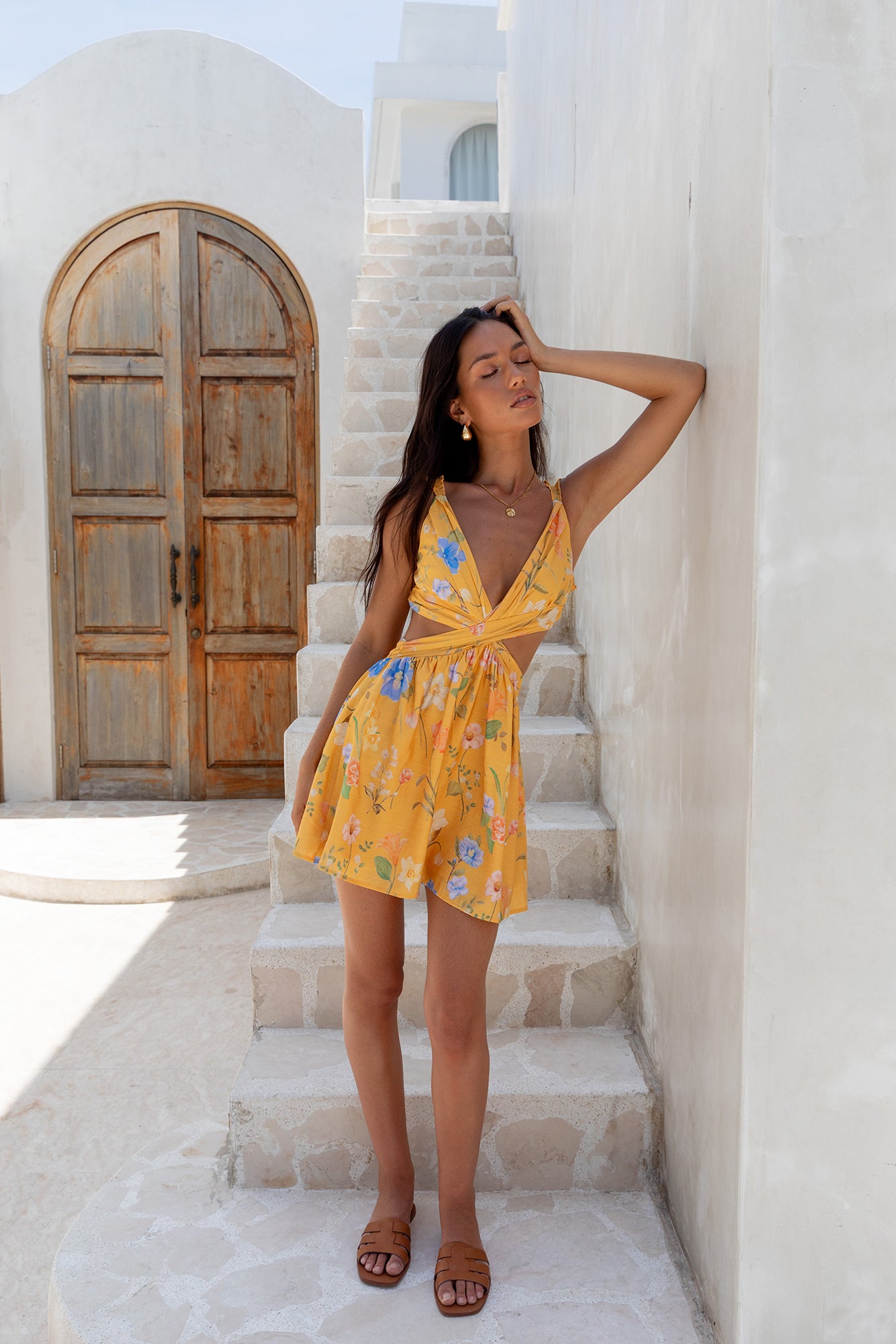 Florence Mini Dress Yellow-Roy Dress