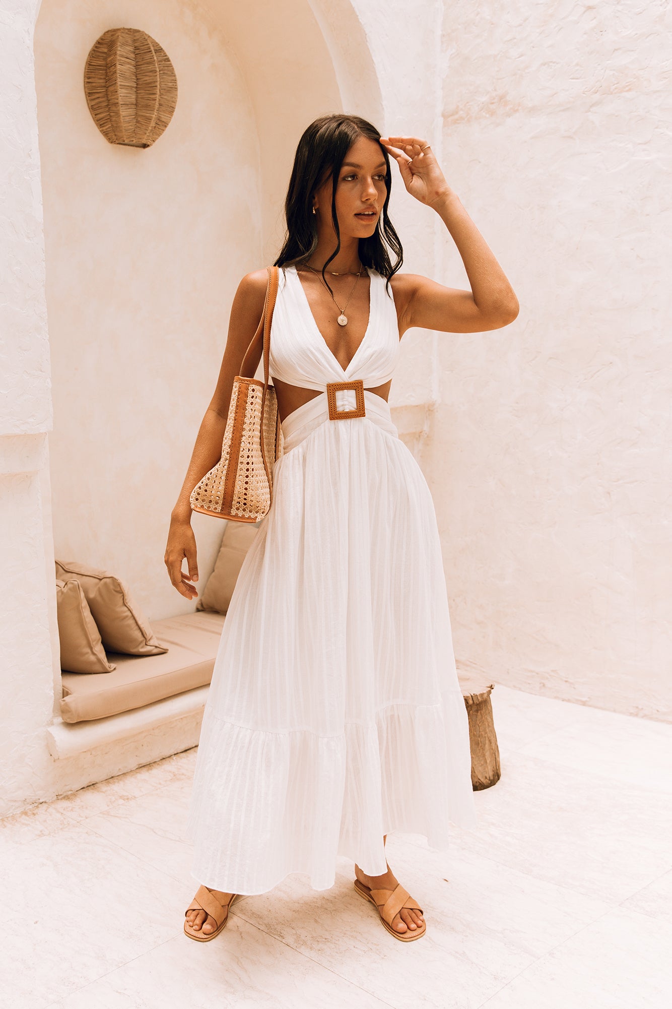 Speak Your Word Maxi Dress White-Roy Dress