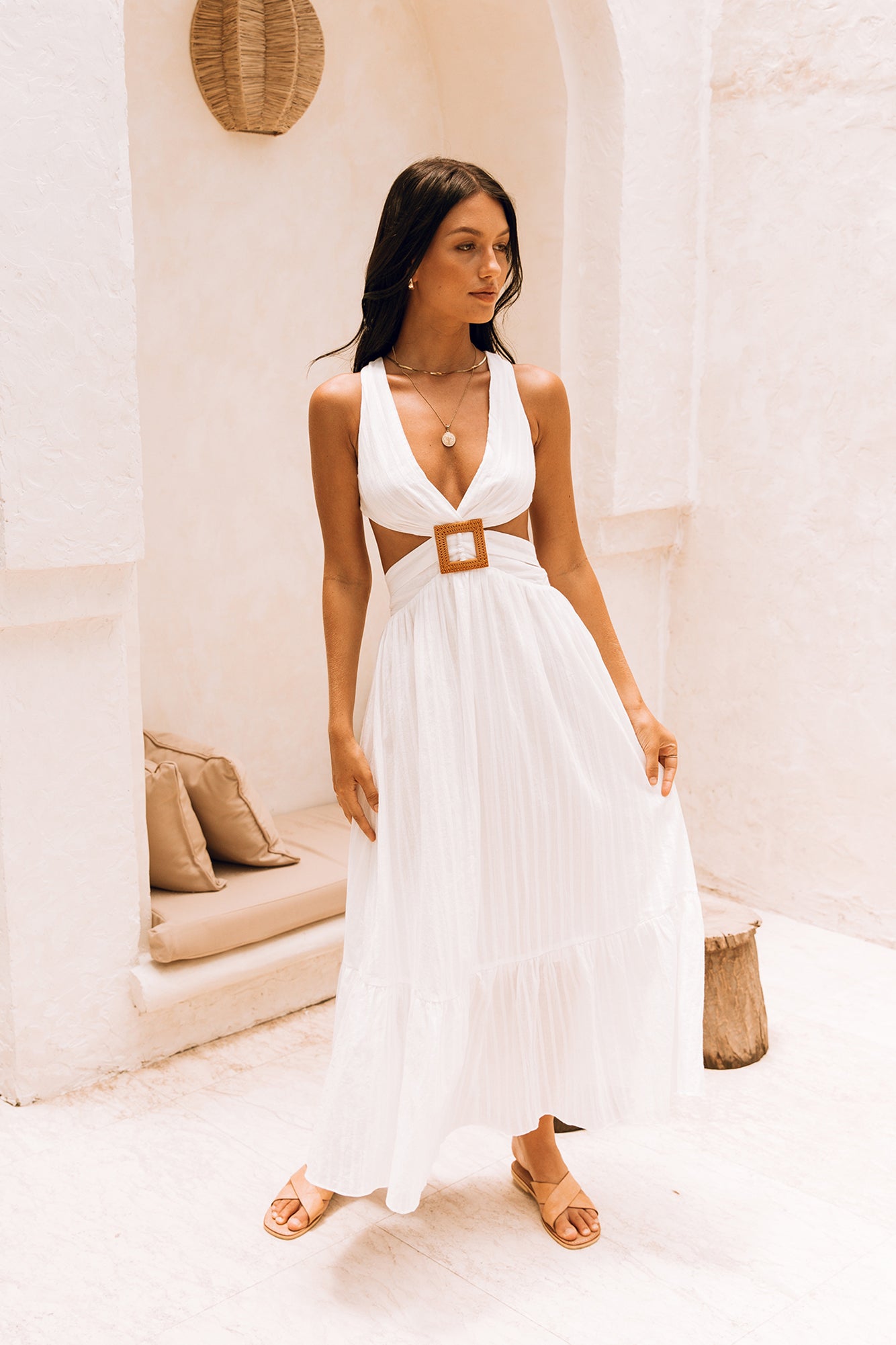 Speak Your Word Maxi Dress White-Roy Dress