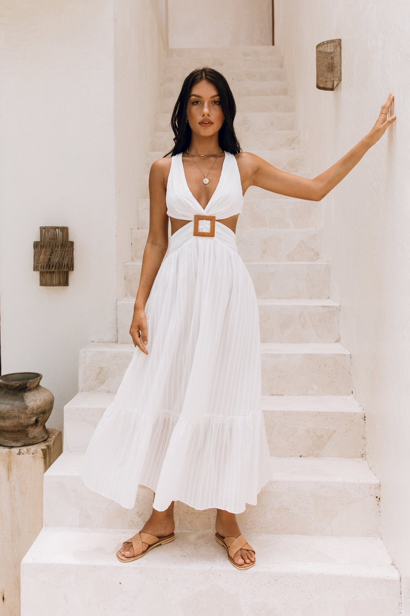Speak Your Word Maxi Dress White-Roy Dress