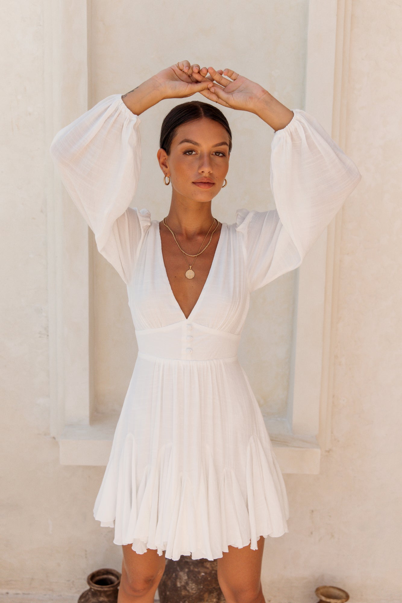 Going Solar Dress White-Roy Dress