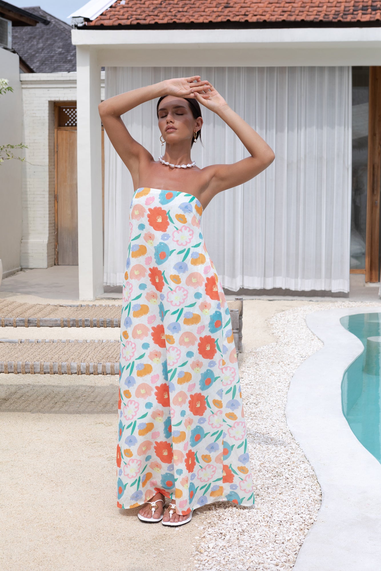 Elior Strapless Maxi Dress Print-Roy Dress