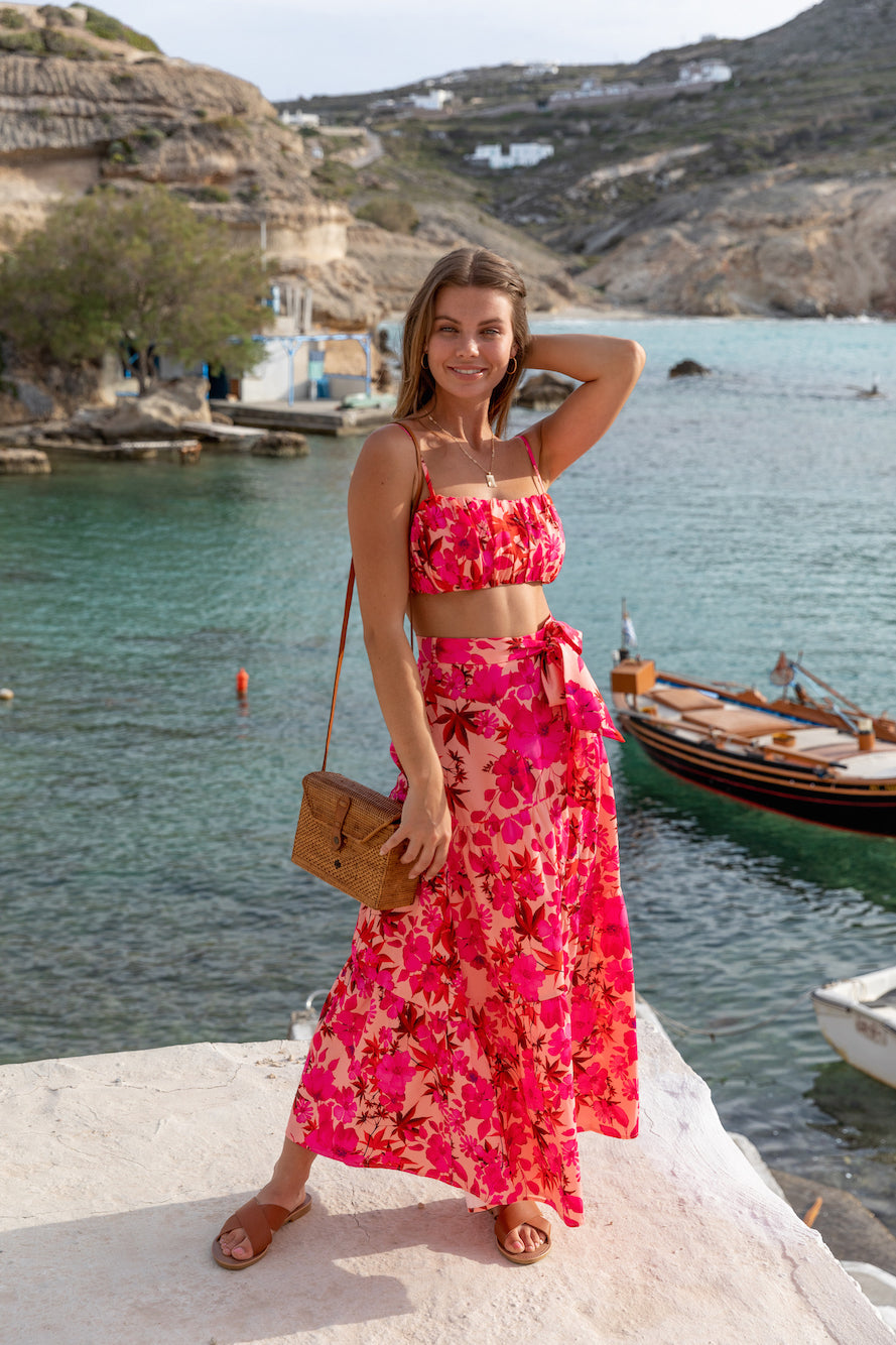 Be My Desire Crop Top Pink-Roy Dress