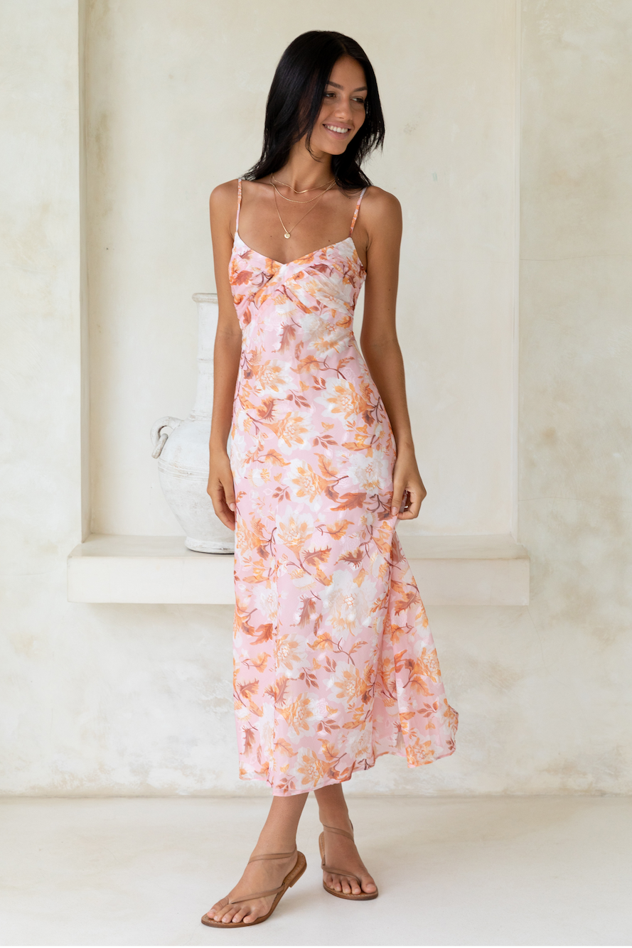 Bed Of Roses Maxi Dress Pink-Roy Dress