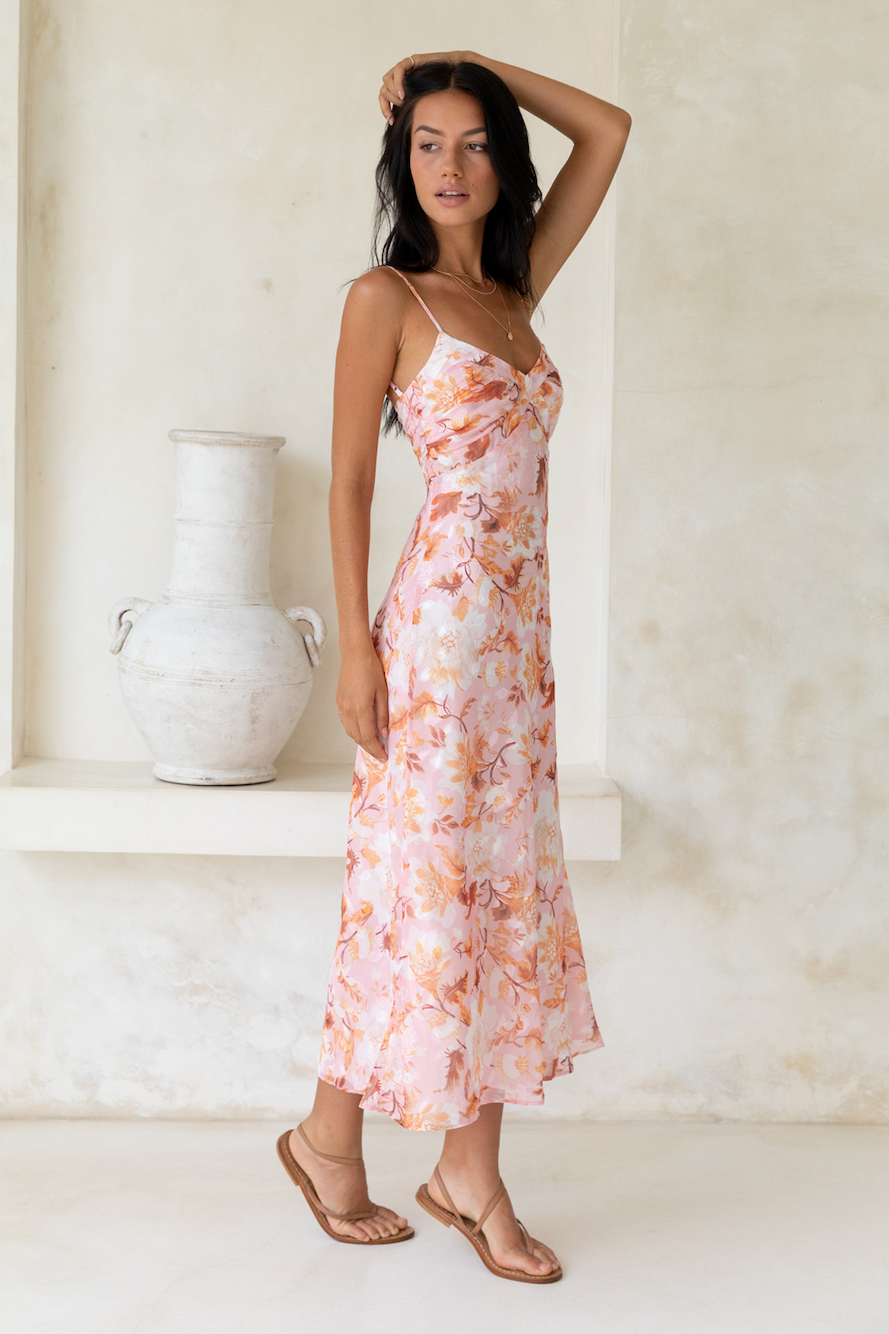 Bed Of Roses Maxi Dress Pink-Roy Dress