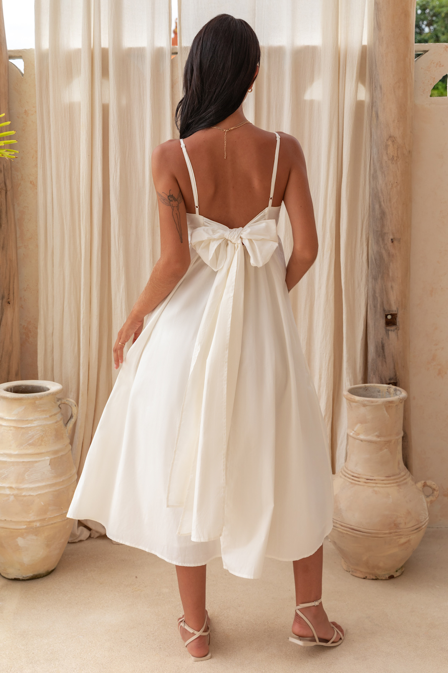 Dreamscapes Midi Dress White-Roy Dress