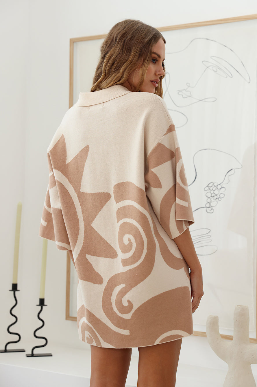 Dancing In My Room Shirt Beige-Roy Dress