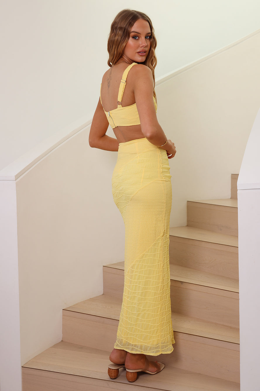 Picnic On The Beach Maxi Skirt Yellow-Roy Dress