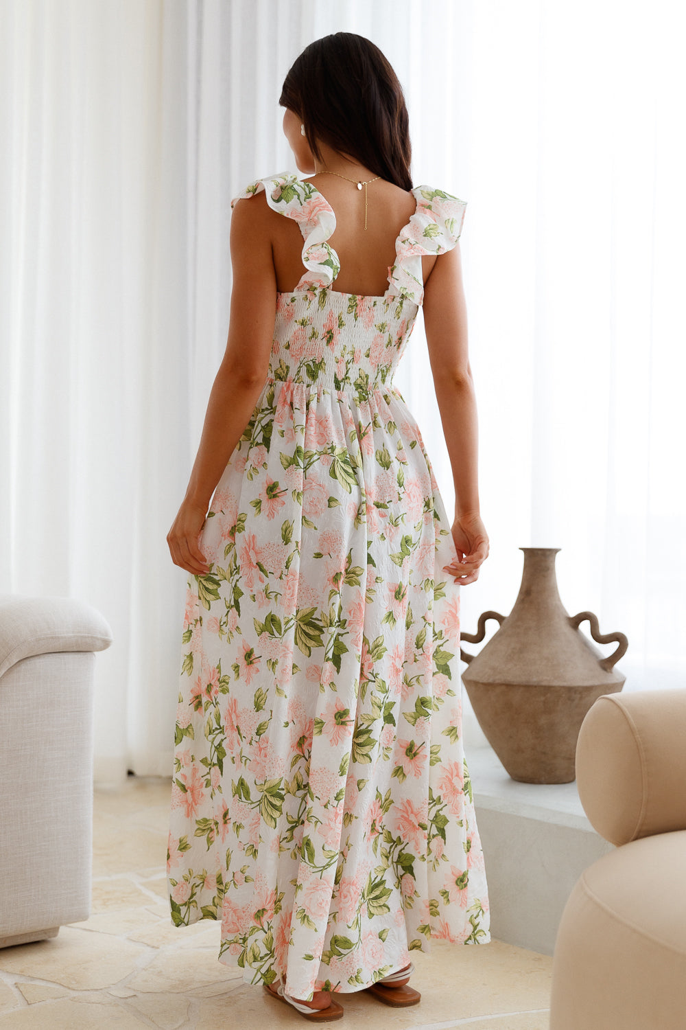 Floral Cascade Maxi Dress-Roy Dress