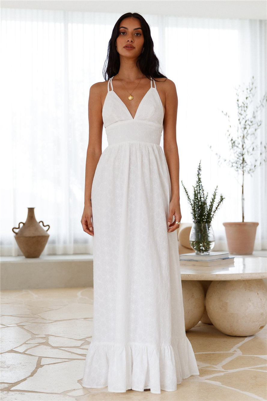 Crystal Clarity Maxi Dress White-Roy Dress
