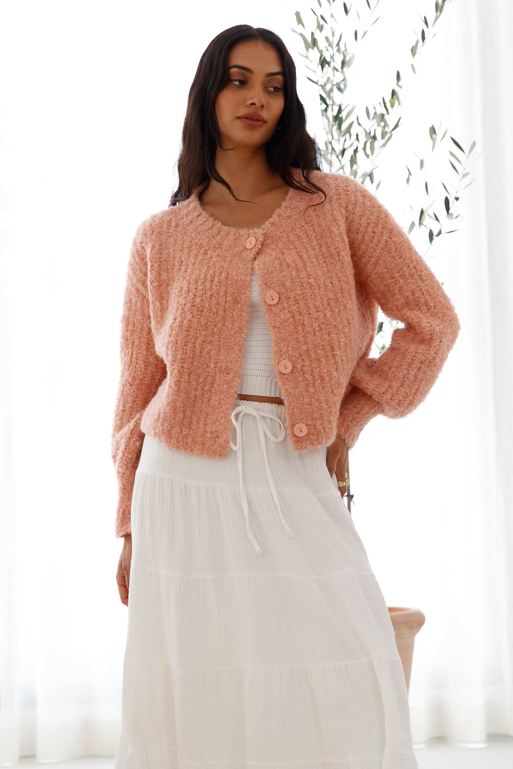 Ice Queen Knit Cardigan Pink-Roy Dress
