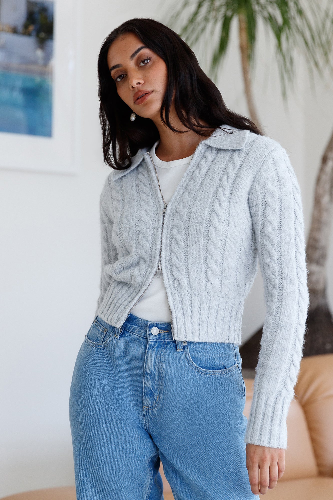 Winter Bliss Knit Cardigan Grey-Roy Dress