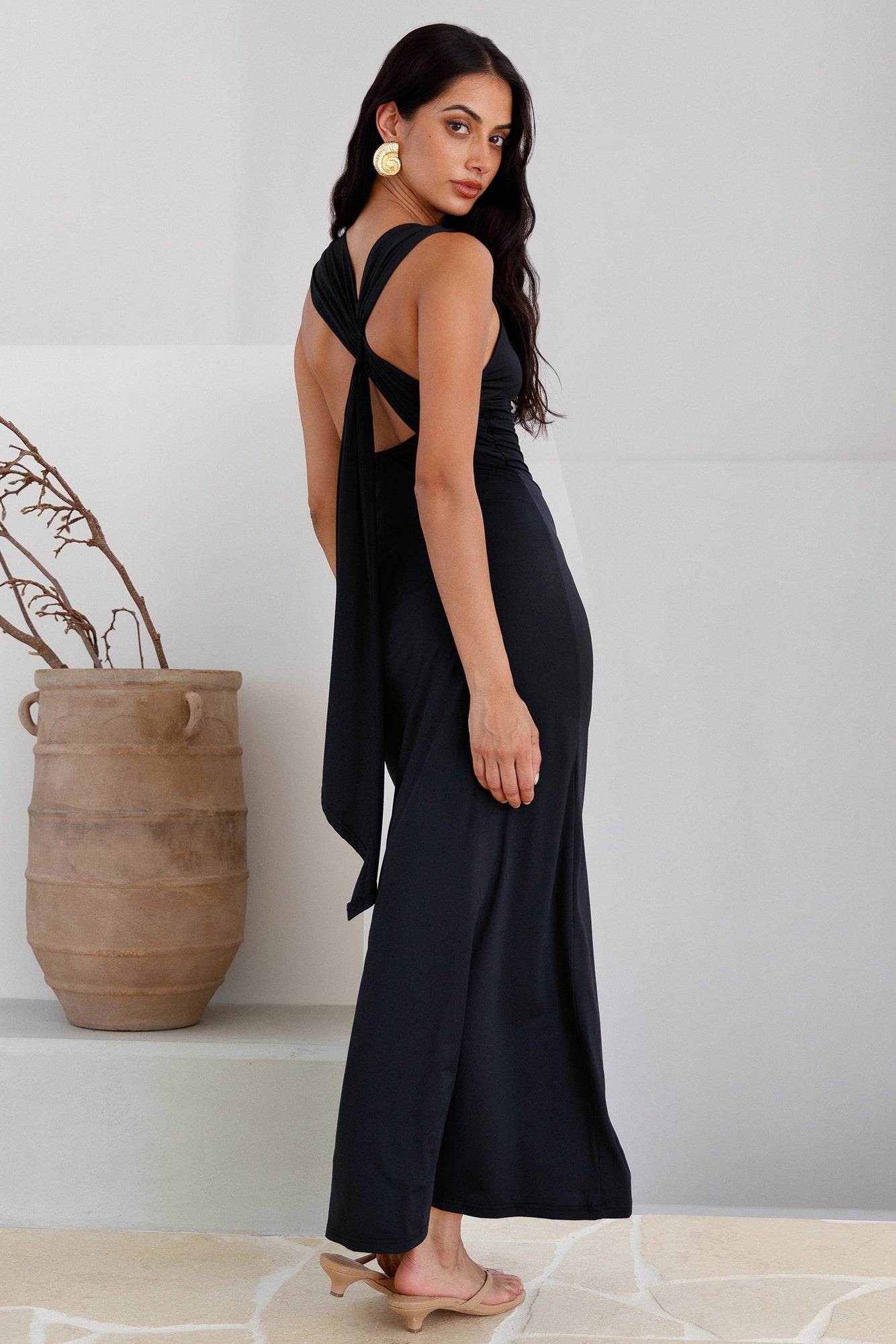 Alanna Maxi Dress Black-Roy Dress