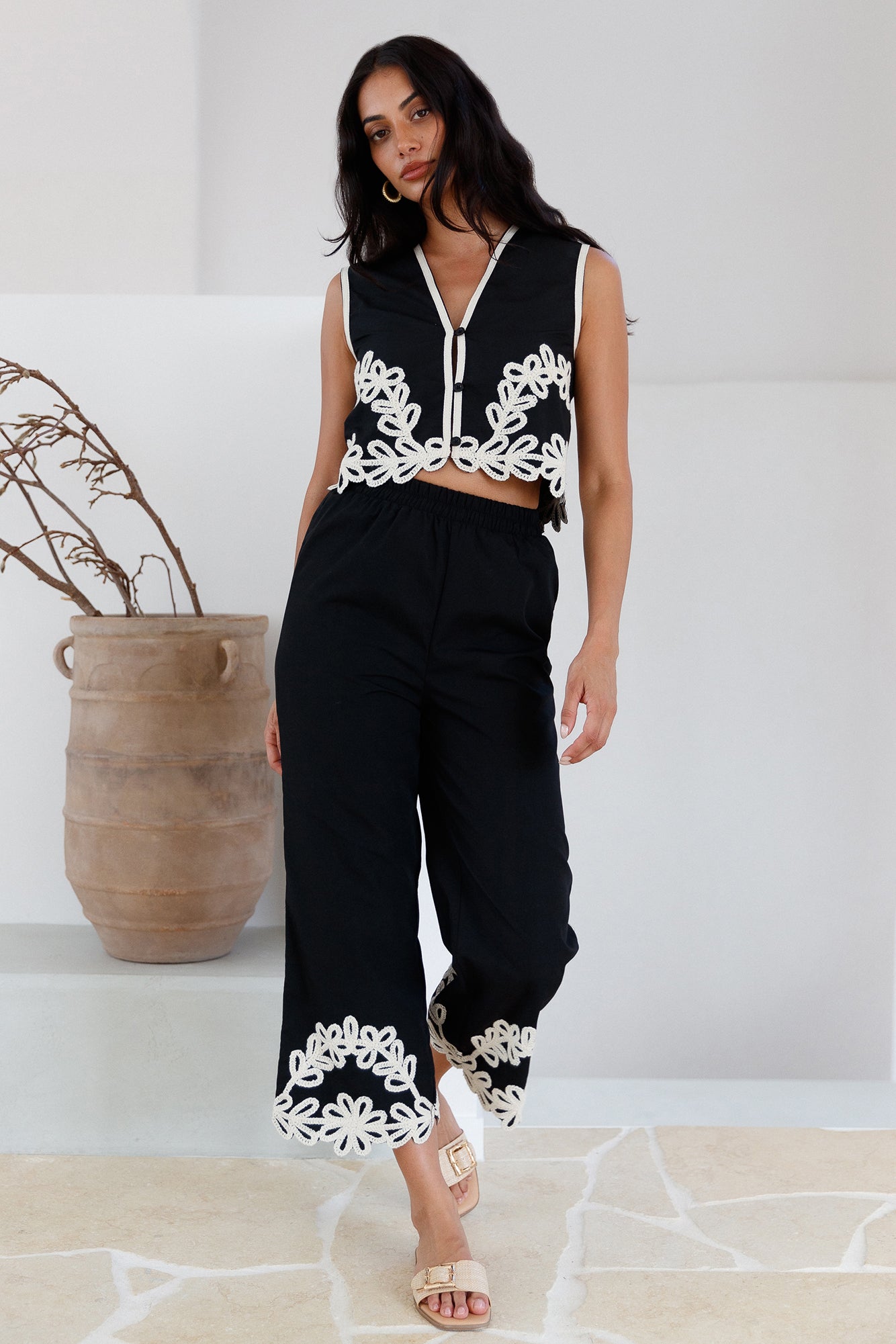 Dreaming Softly Vest Top Black-Roy Dress