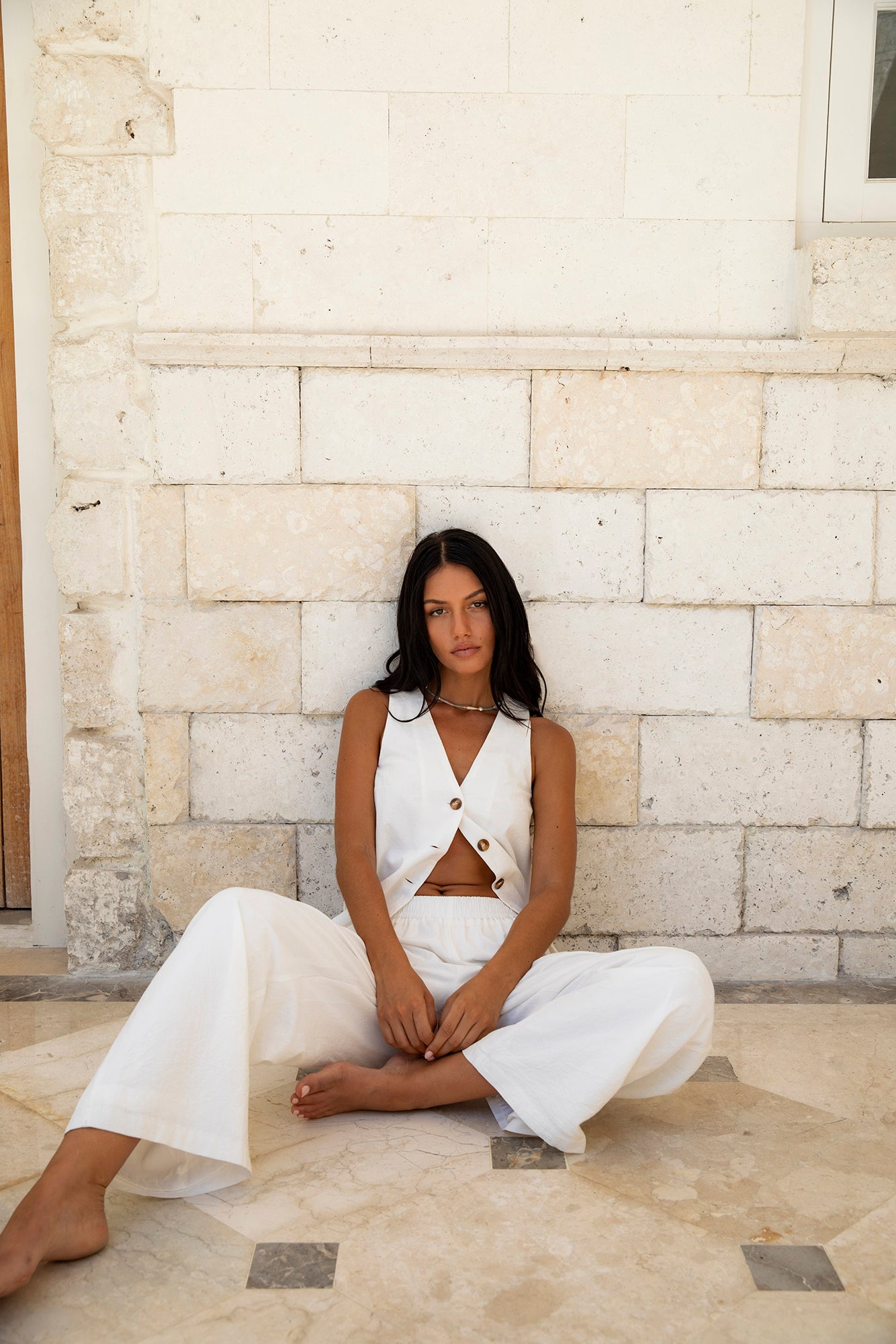 Heading South Vest Top White-Roy Dress