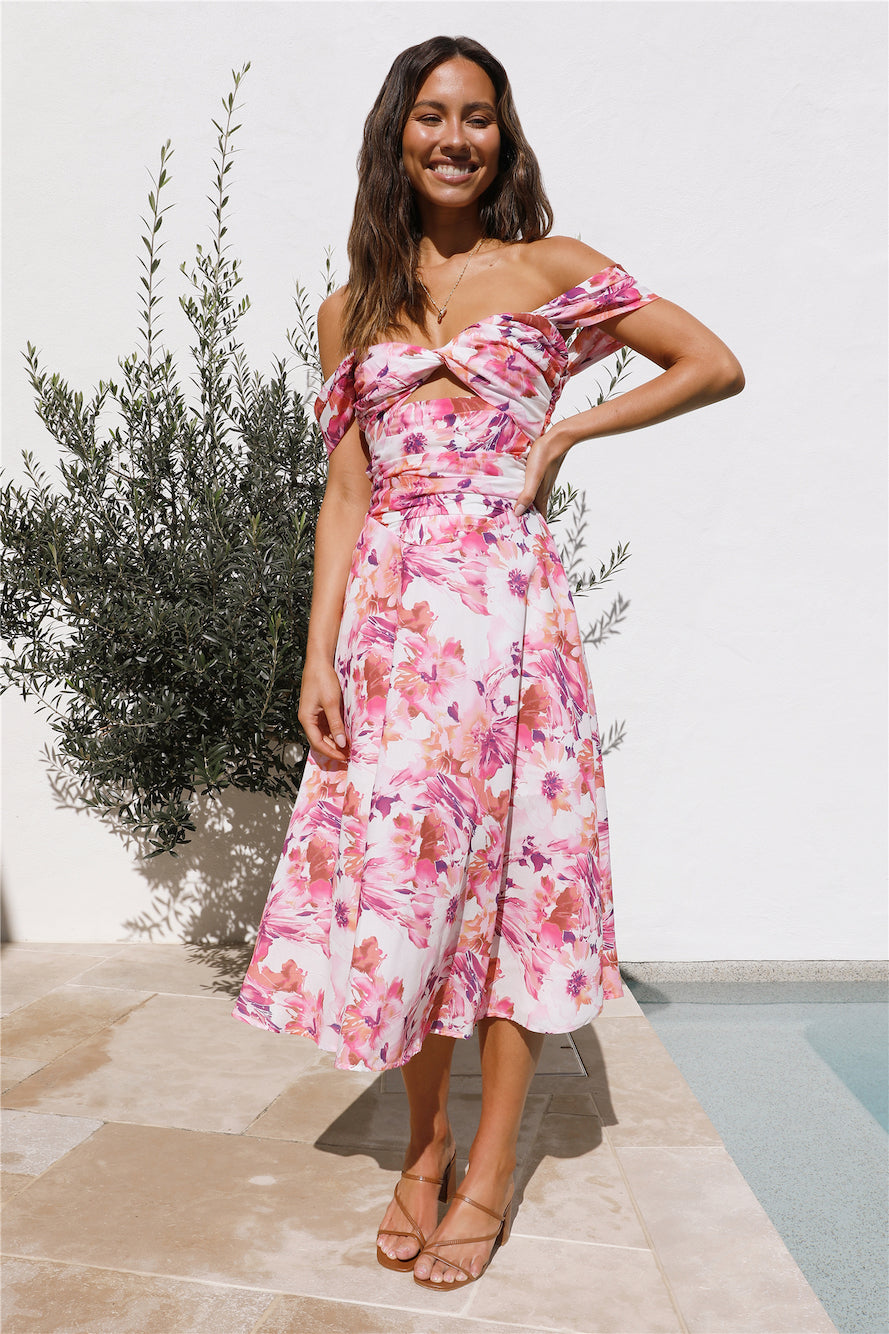 Rose Quartz Midi Dress Pink-Roy Dress