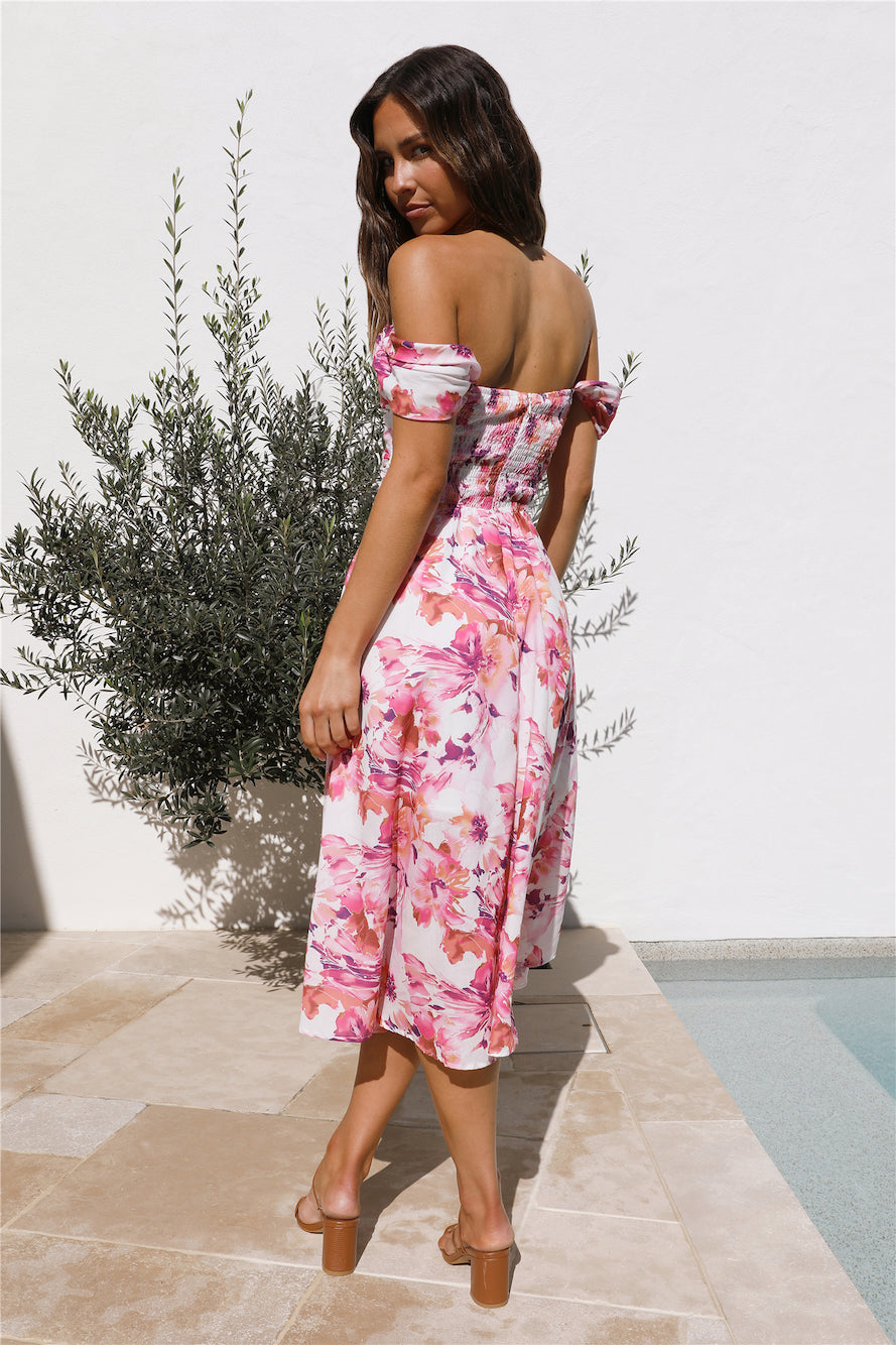 Rose Quartz Midi Dress Pink-Roy Dress