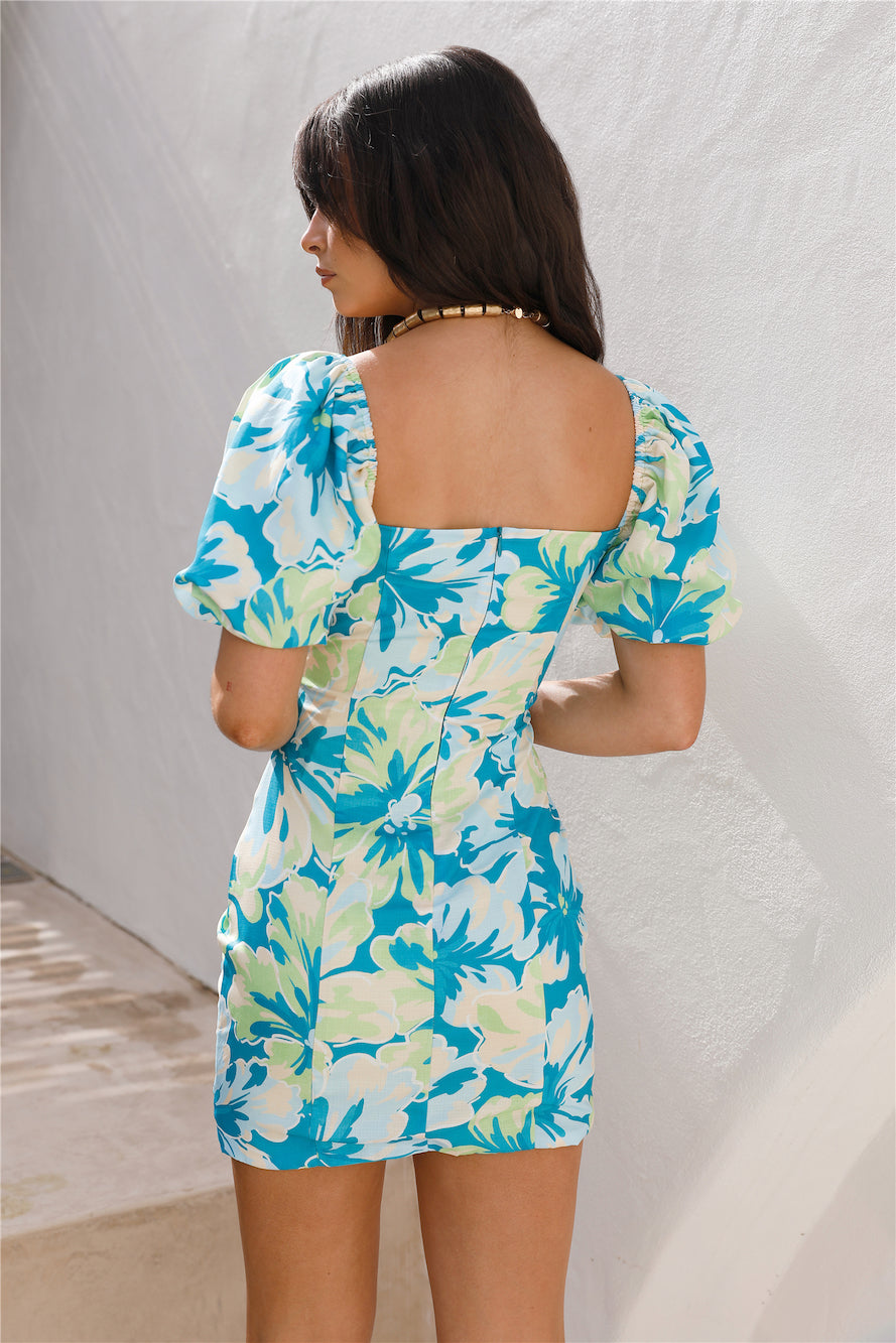 SEVEN WONDERS Ashlyn Dress Teal Floral-Roy Dress