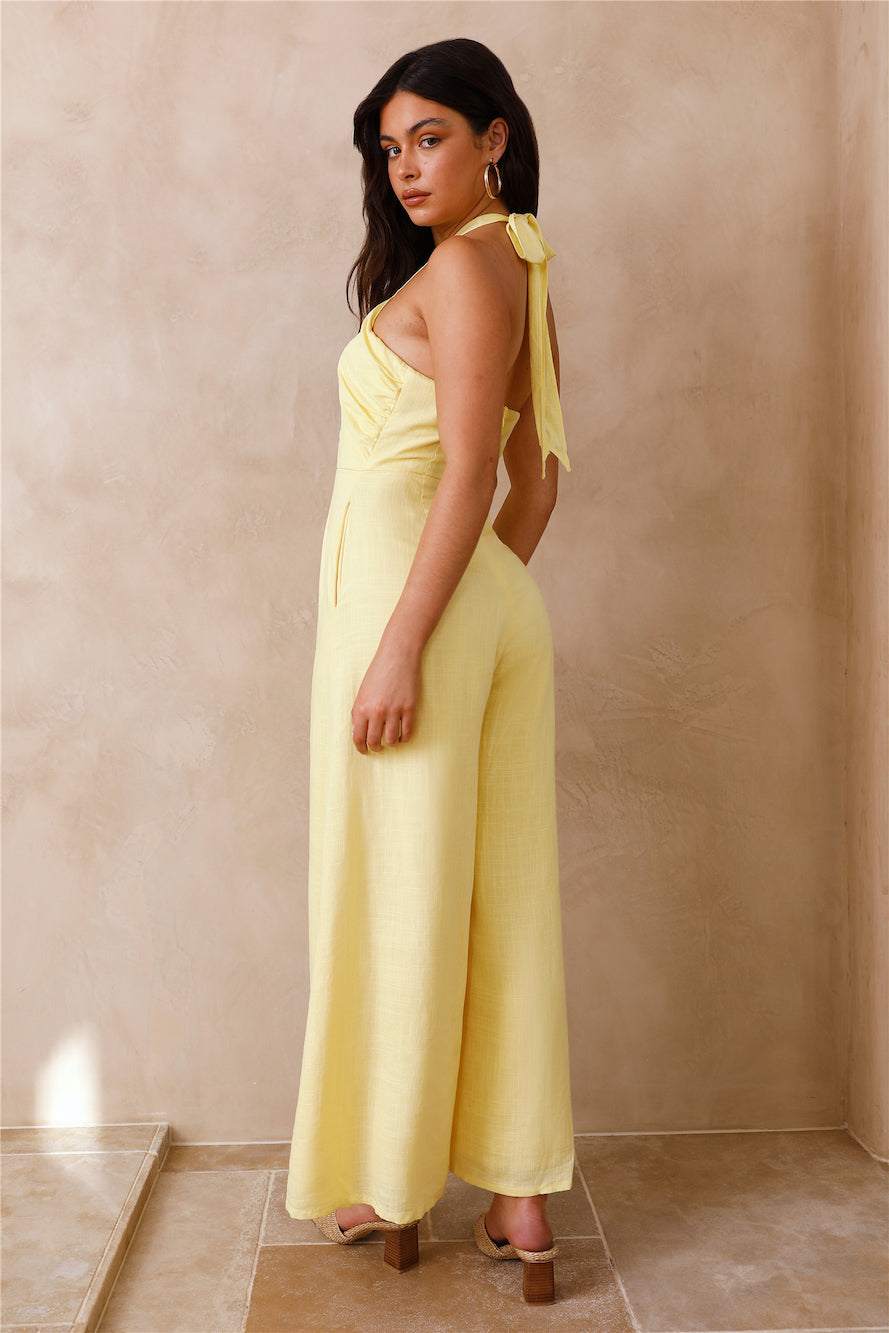 All Around You Jumpsuit Yellow-Roy Dress