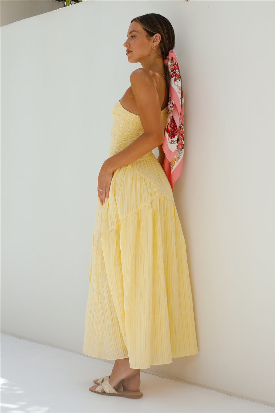 Beaming Hues One Shoulder Maxi Dress Yellow-Roy Dress