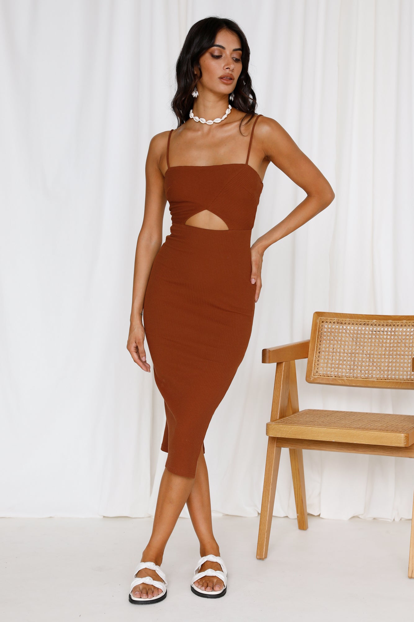 After The Rain Maxi Dress Brown-Roy Dress