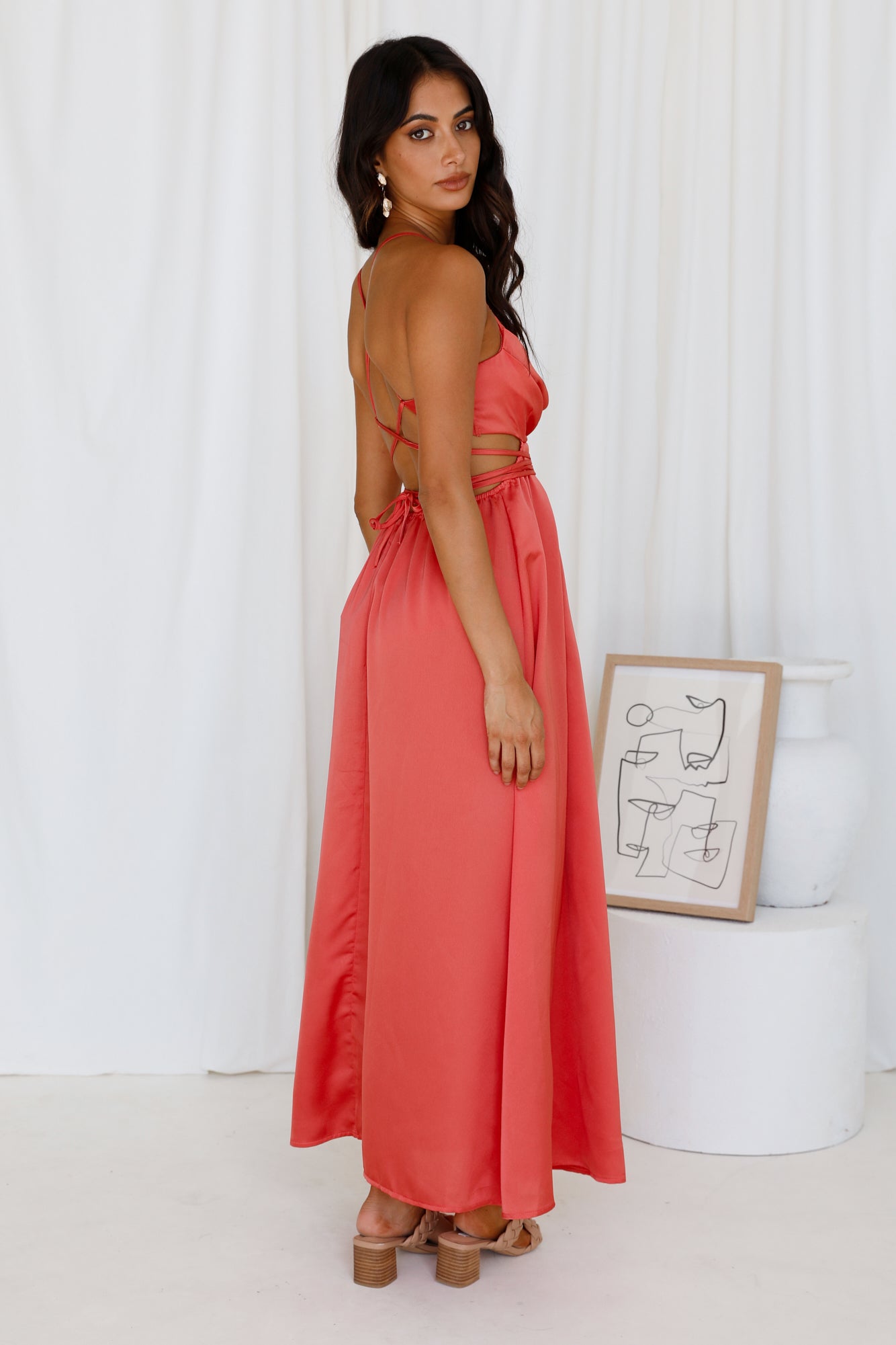 Be My Darling Maxi Dress Coral-Roy Dress