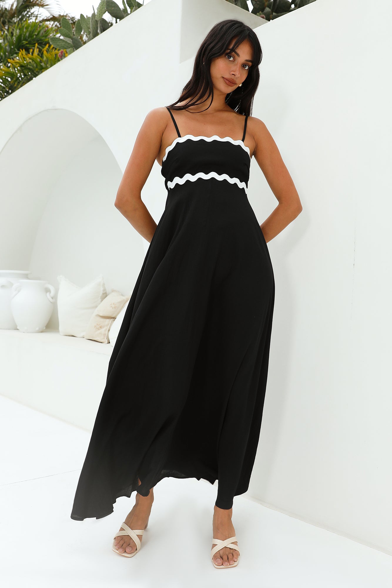 Blowing Away Maxi Dress Black-Roy Dress