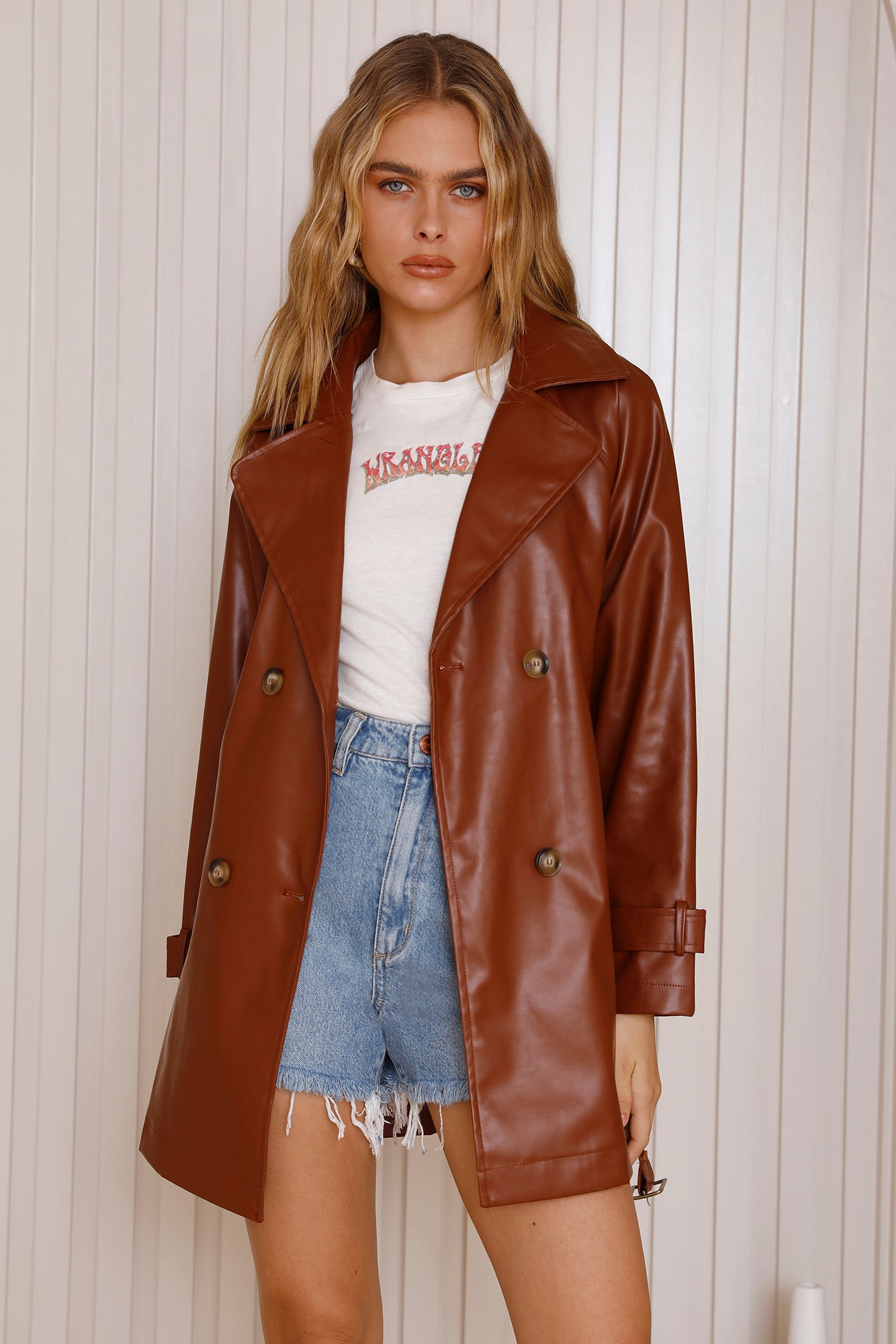 Kiss Of Venus Trench Coat Brown-Roy Dress