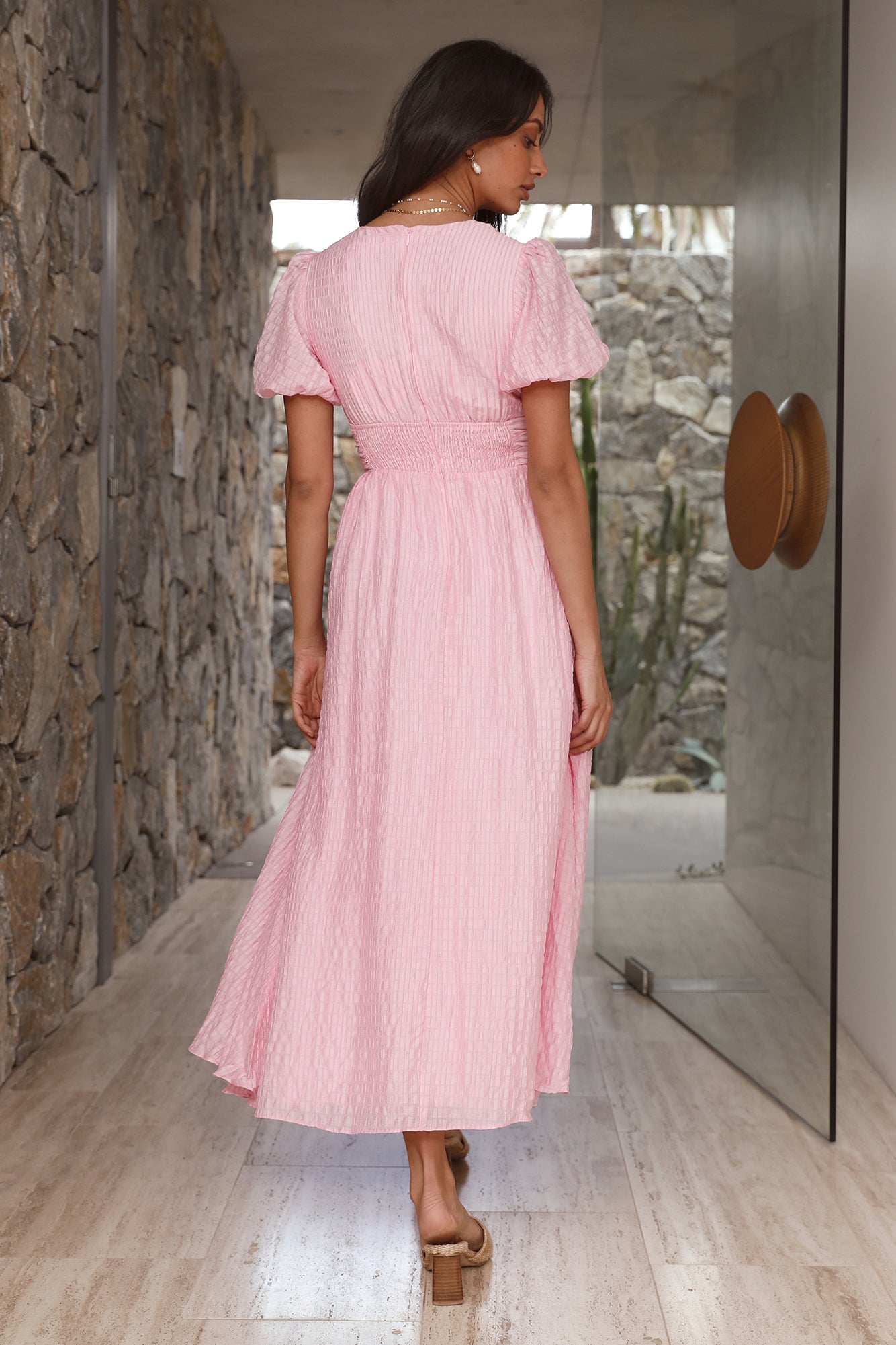 Busy Bee Maxi Dress Pink-Roy Dress